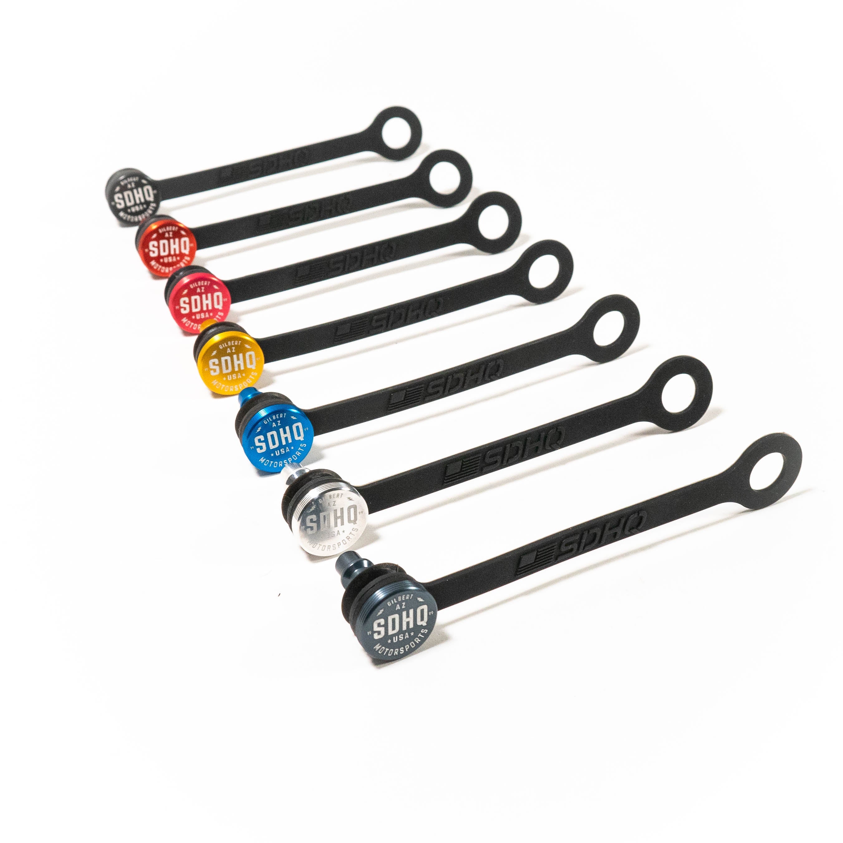 SDHQ Built Billet Air Chuck Sealing Plug Display of different color variations 