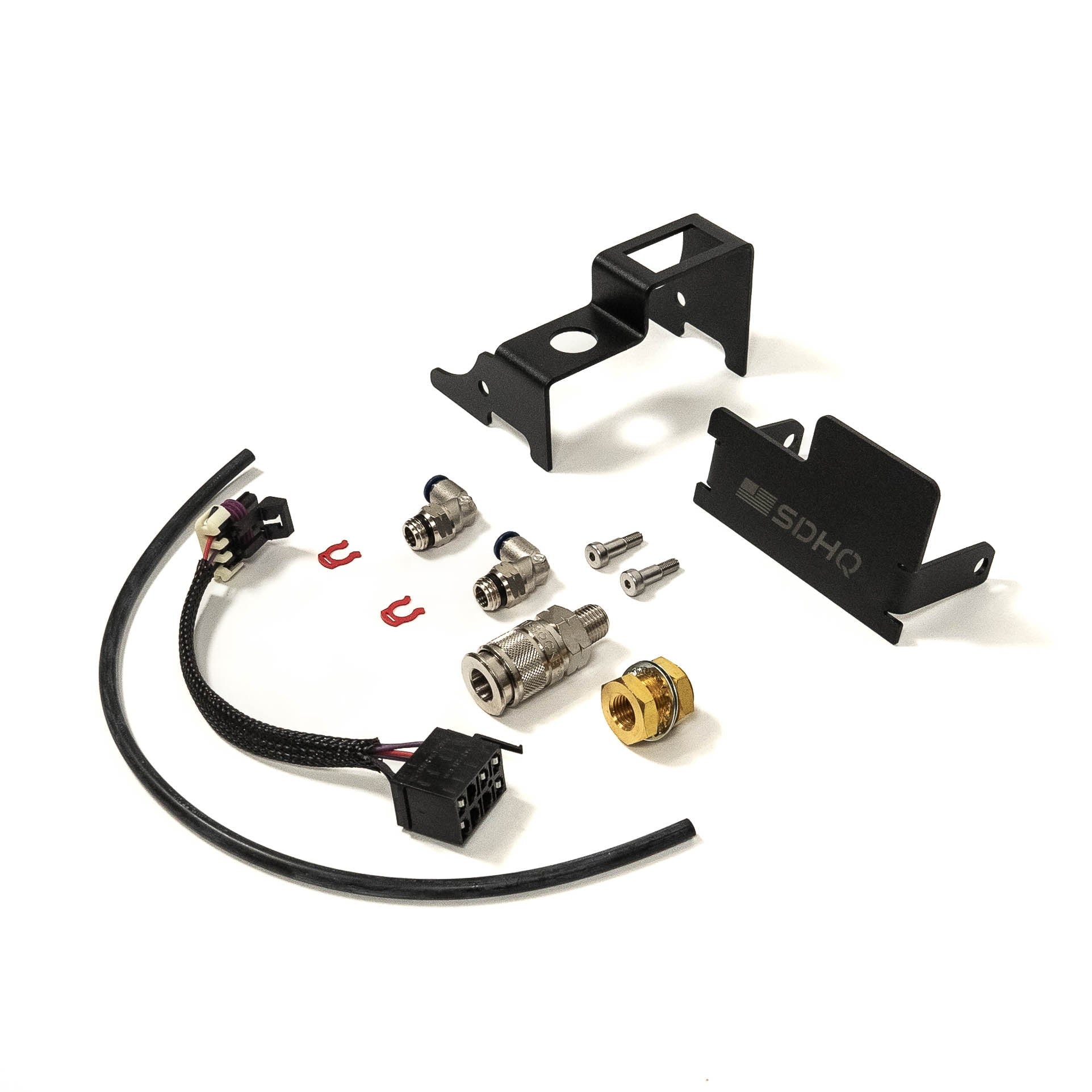 SDHQ Built ARB Air Chuck and Switch Mount Display of Included Parts and Hardware 