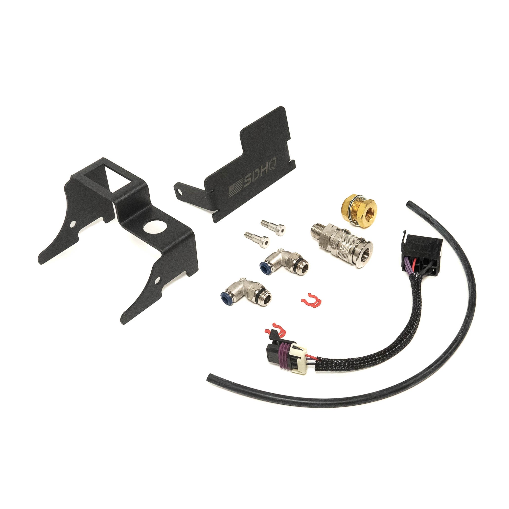 SDHQ Built ARB Air Chuck and Switch Mount Display of Included Parts and Hardware 
