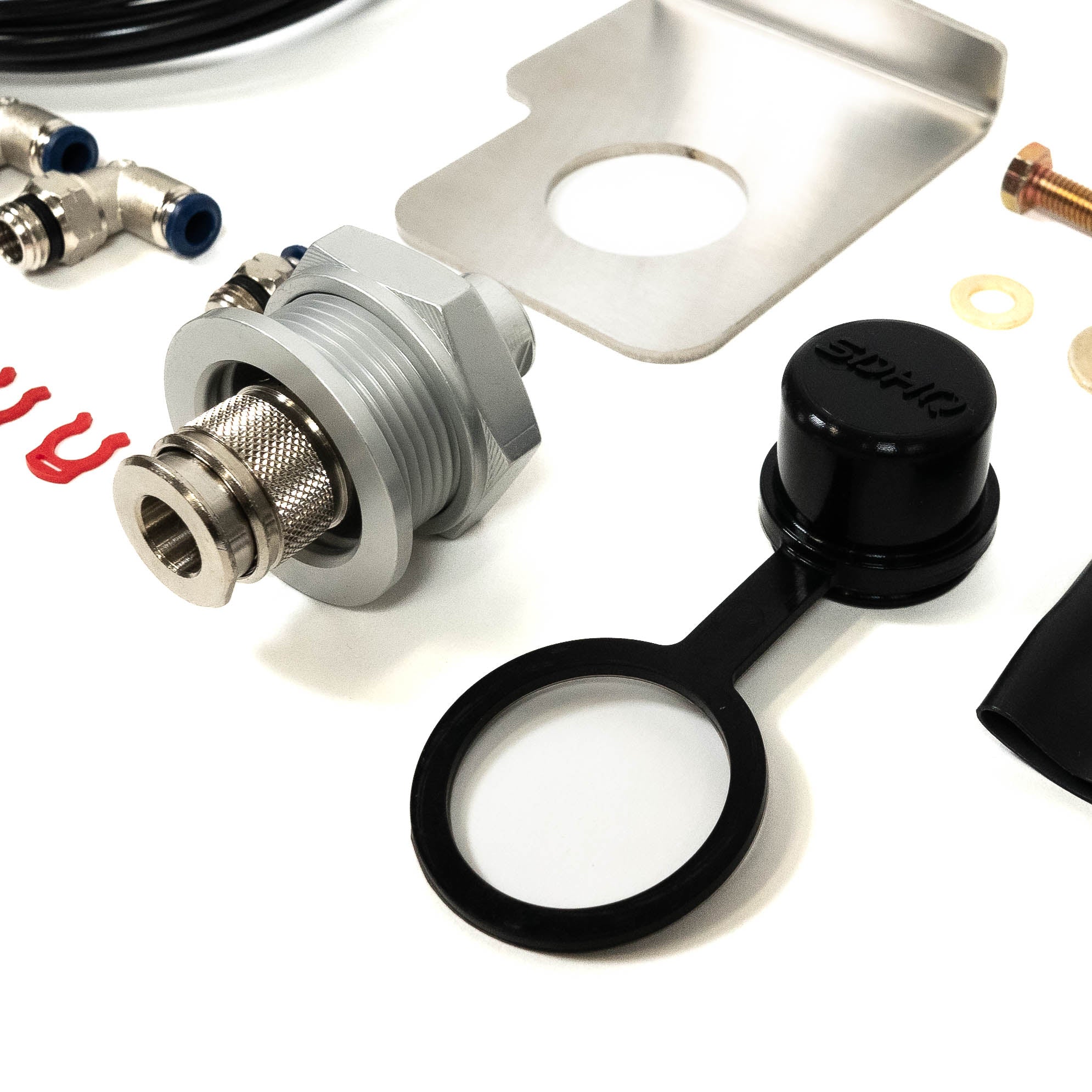 SDHQ Built '24+ Ranger Raptor Air Chuck and Switch Mount Kit Display of included parts 
