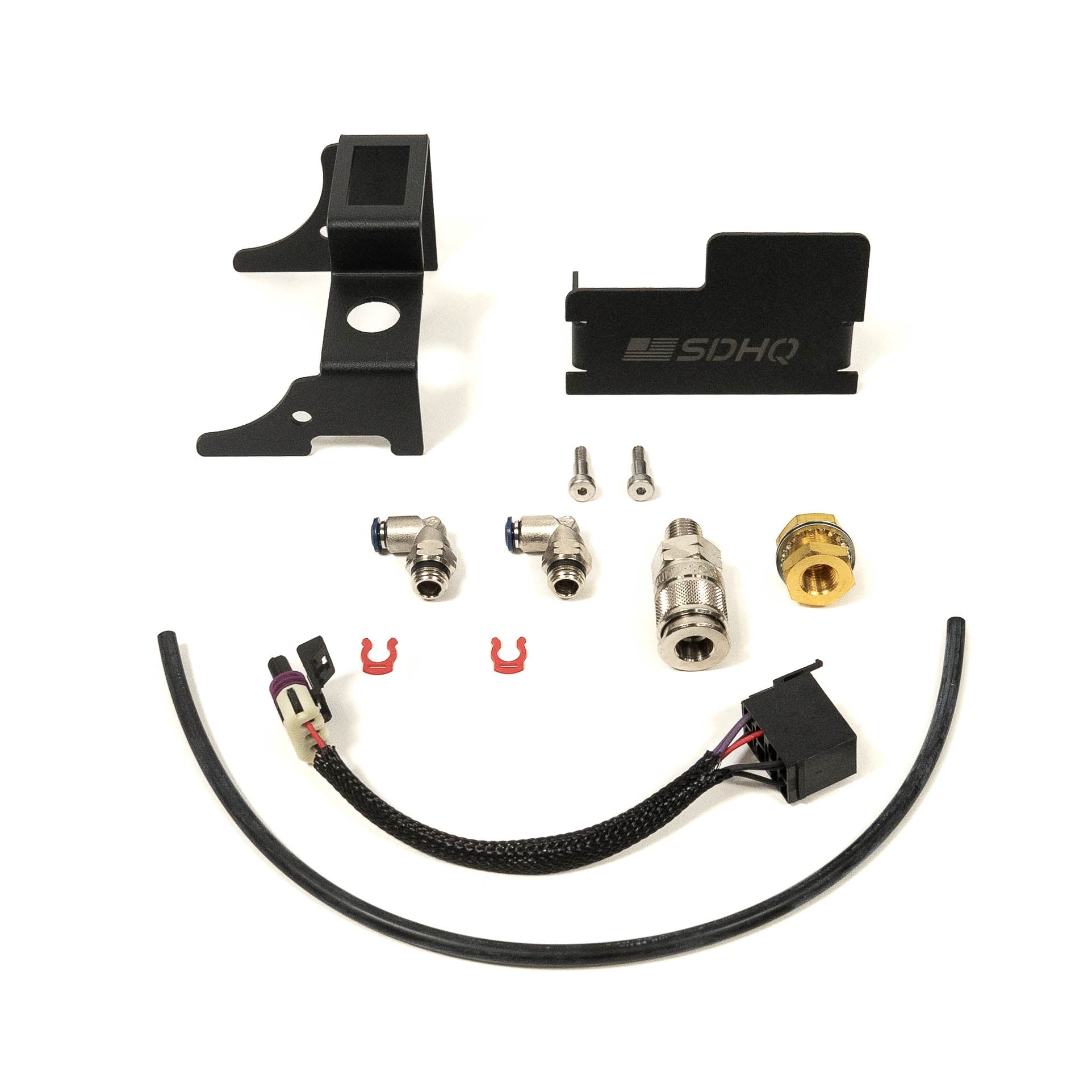 SDHQ Built ARB Air Chuck and Switch Mount Display of Included Parts and Hardware 
