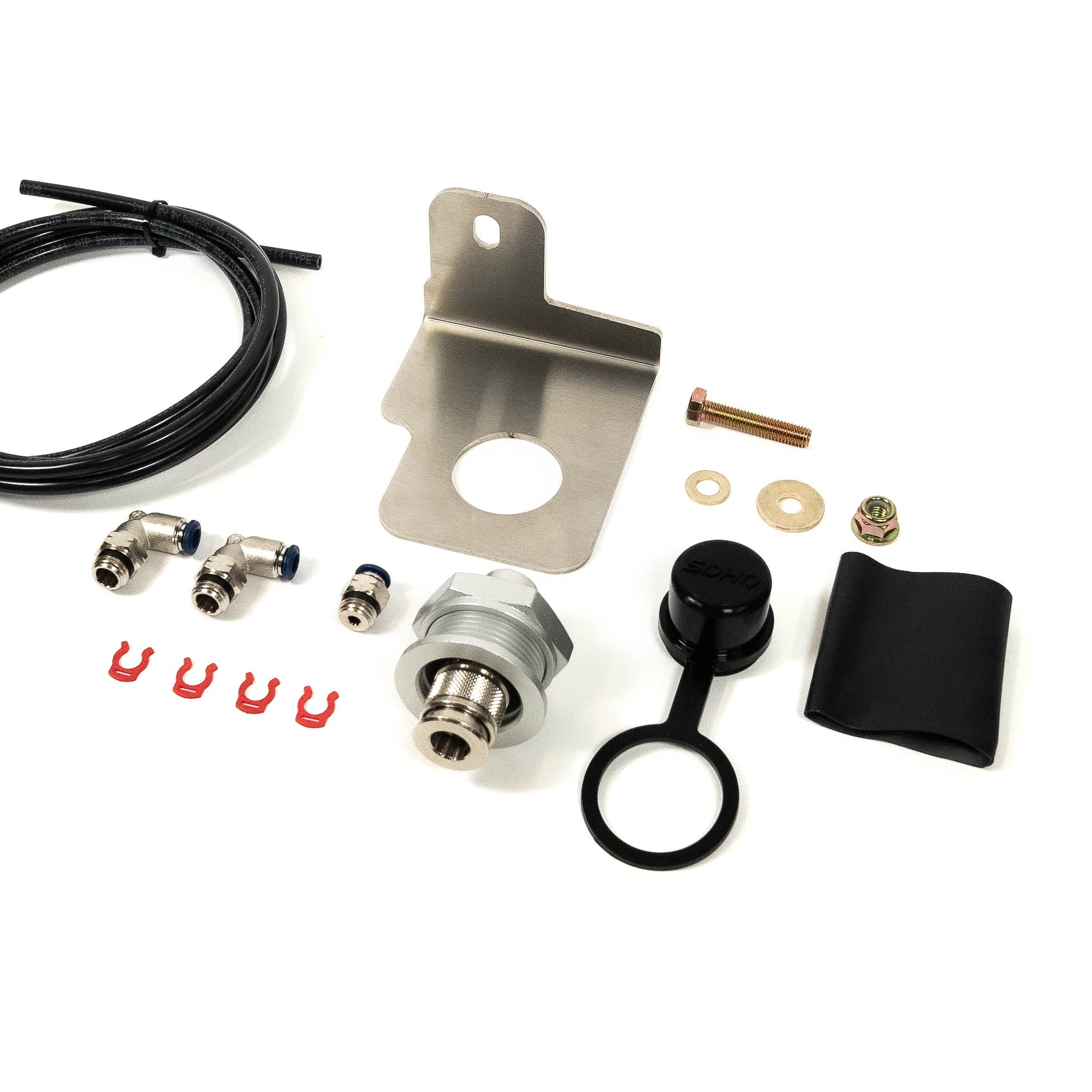 SDHQ Built '24+ Ranger Raptor Air Chuck and Switch Mount Kit Display of included parts 