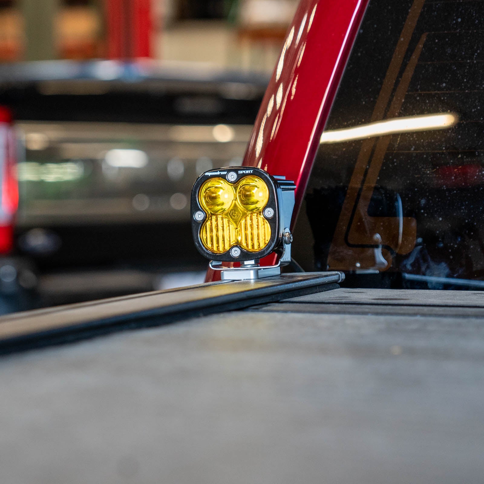 SDHQ Built Billet Bed Rail Chase Light Mount Display installed 
