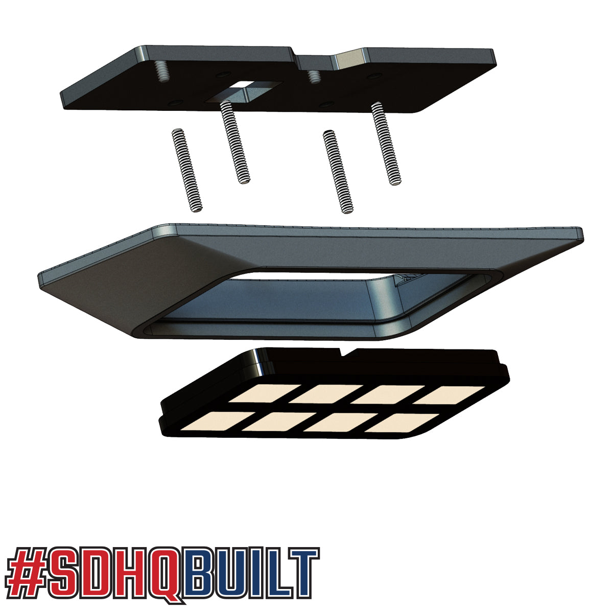 '21-Current Ford Bronco SDHQ Built Switch-Pros SP-9100 Keypad Mount Exploded Diagram