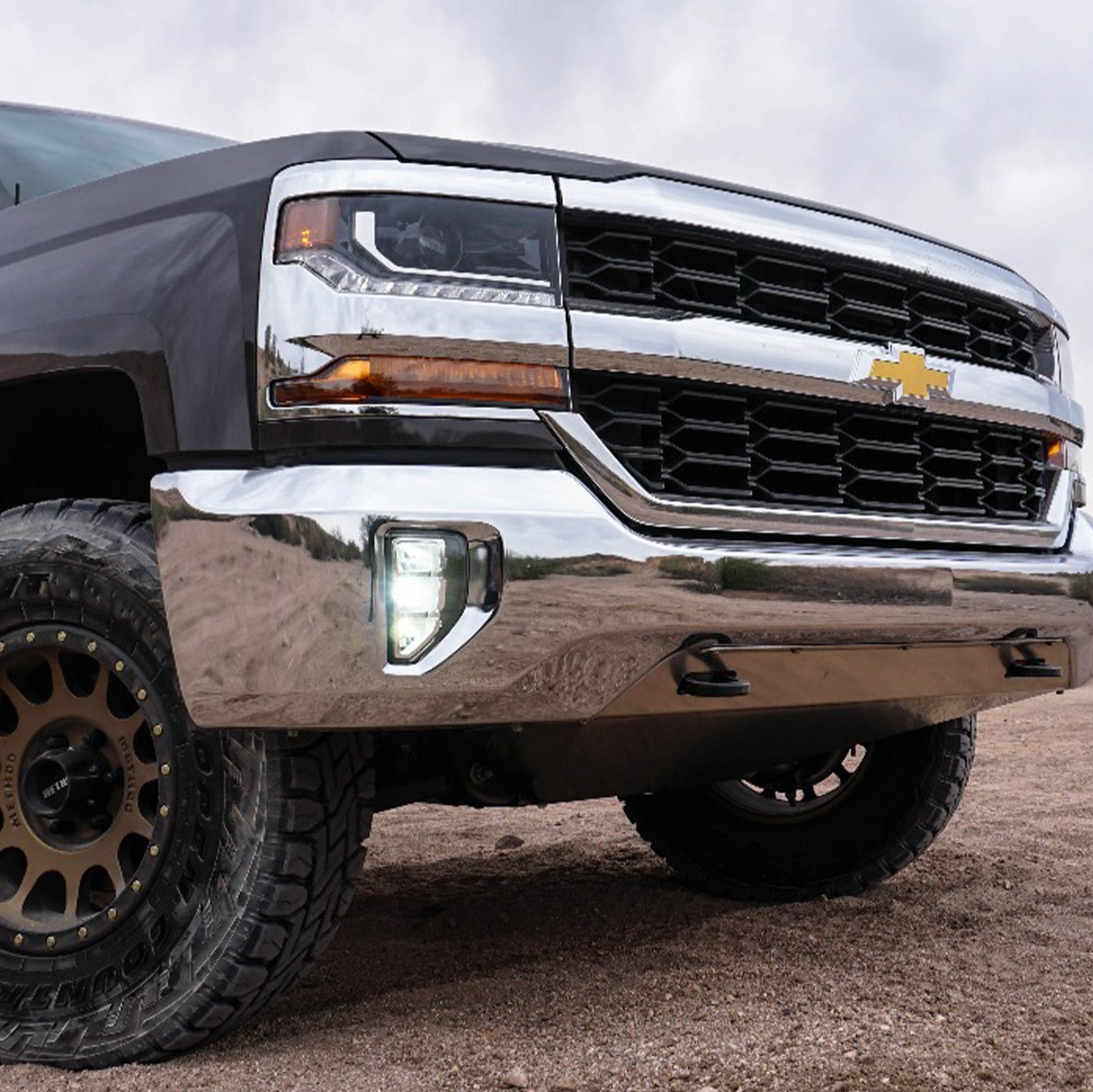 '16-18 Chevy 1500 SDHQ Built Skid Plate System Installed on Vehicle