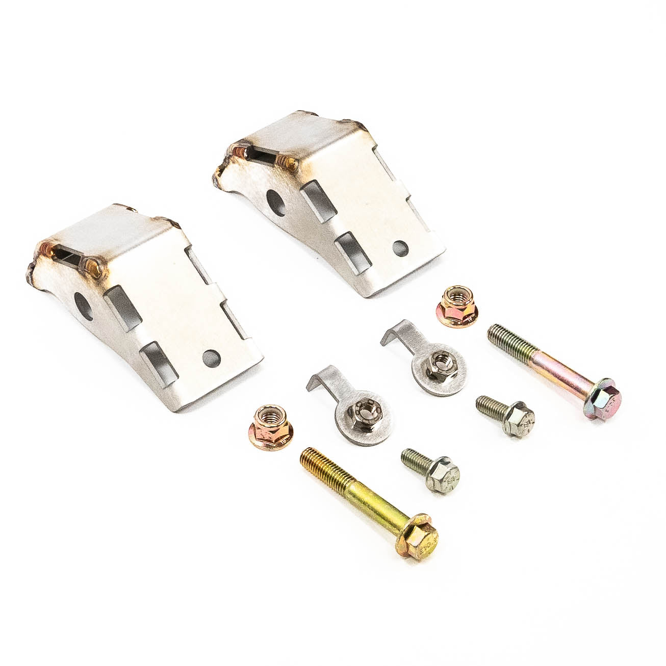 2019-2023 Chevy/GMC 1500 SDHQ Built Rear Shock Guards Display of Included Parts and Hardware 