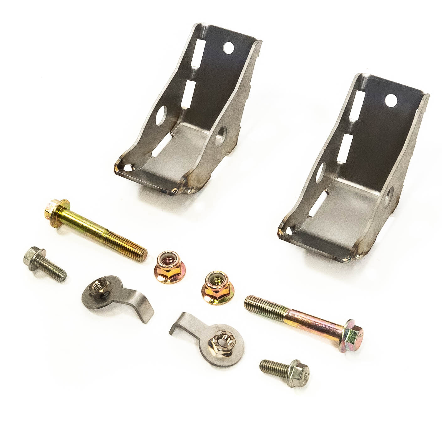 2019-2023 Chevy/GMC 1500 SDHQ Built Rear Shock Guards Display of Included Parts and Hardware 