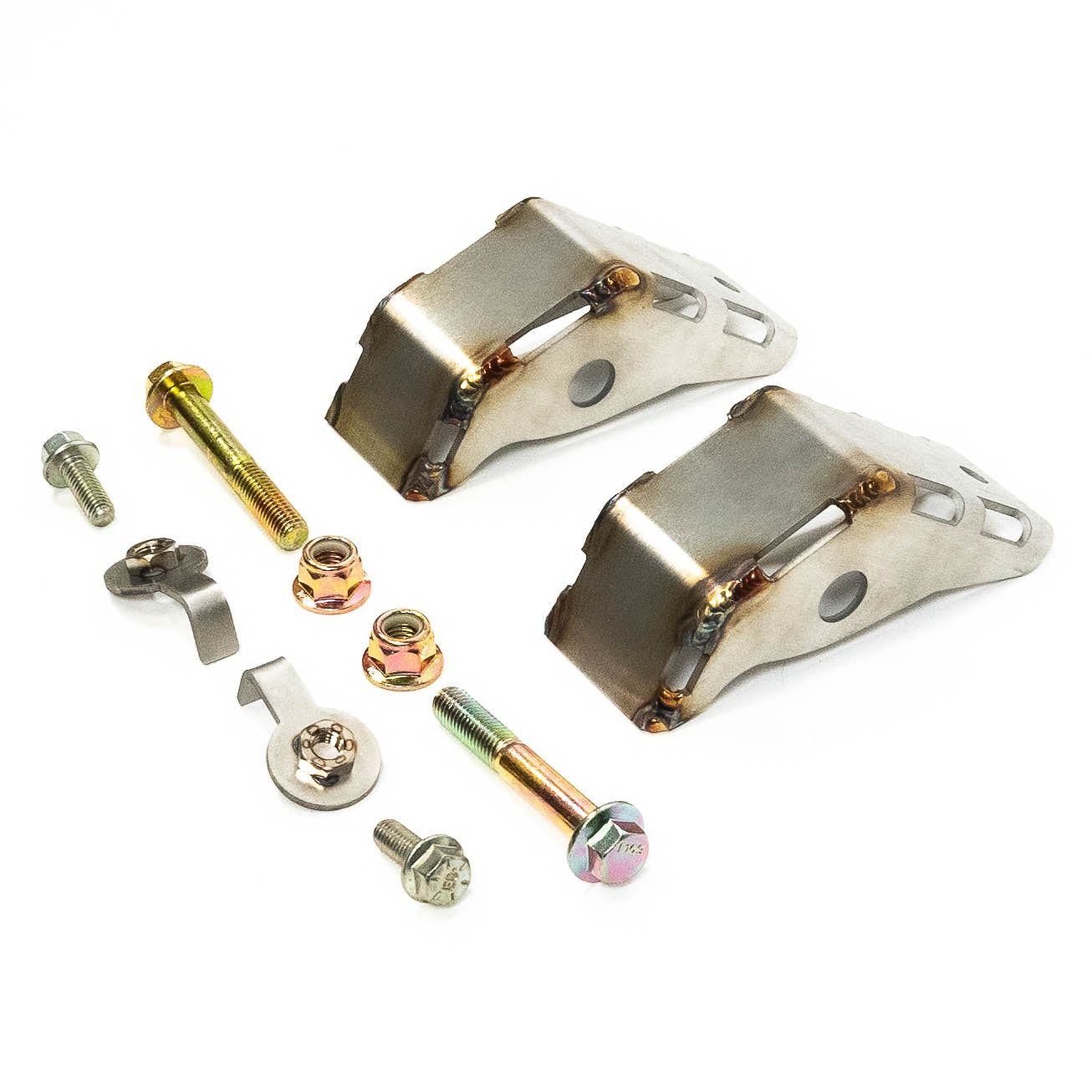 2019-2023 Chevy/GMC 1500 SDHQ Built Rear Shock Guards Display of Included Parts and Hardware 