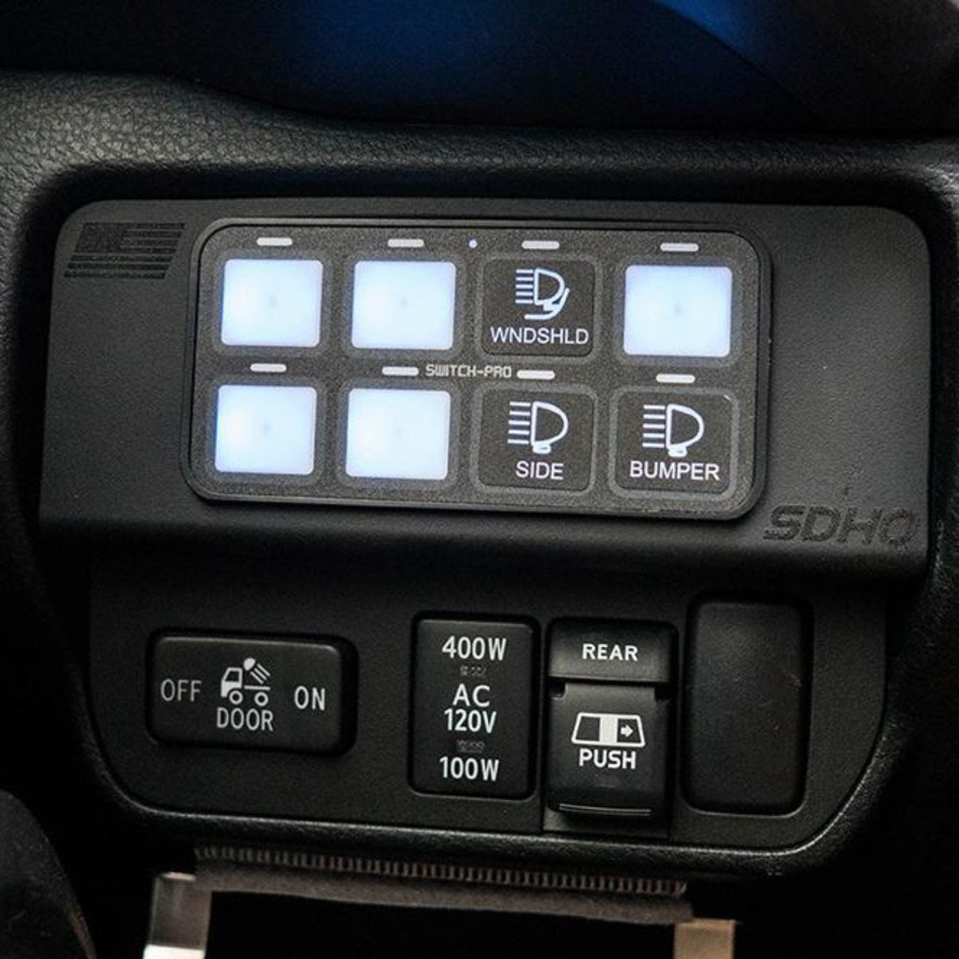 '16-19 Toyota Tacoma SDHQ Built Switch Pros OEM Keypad Mount display Close-up Display in Vehicle 