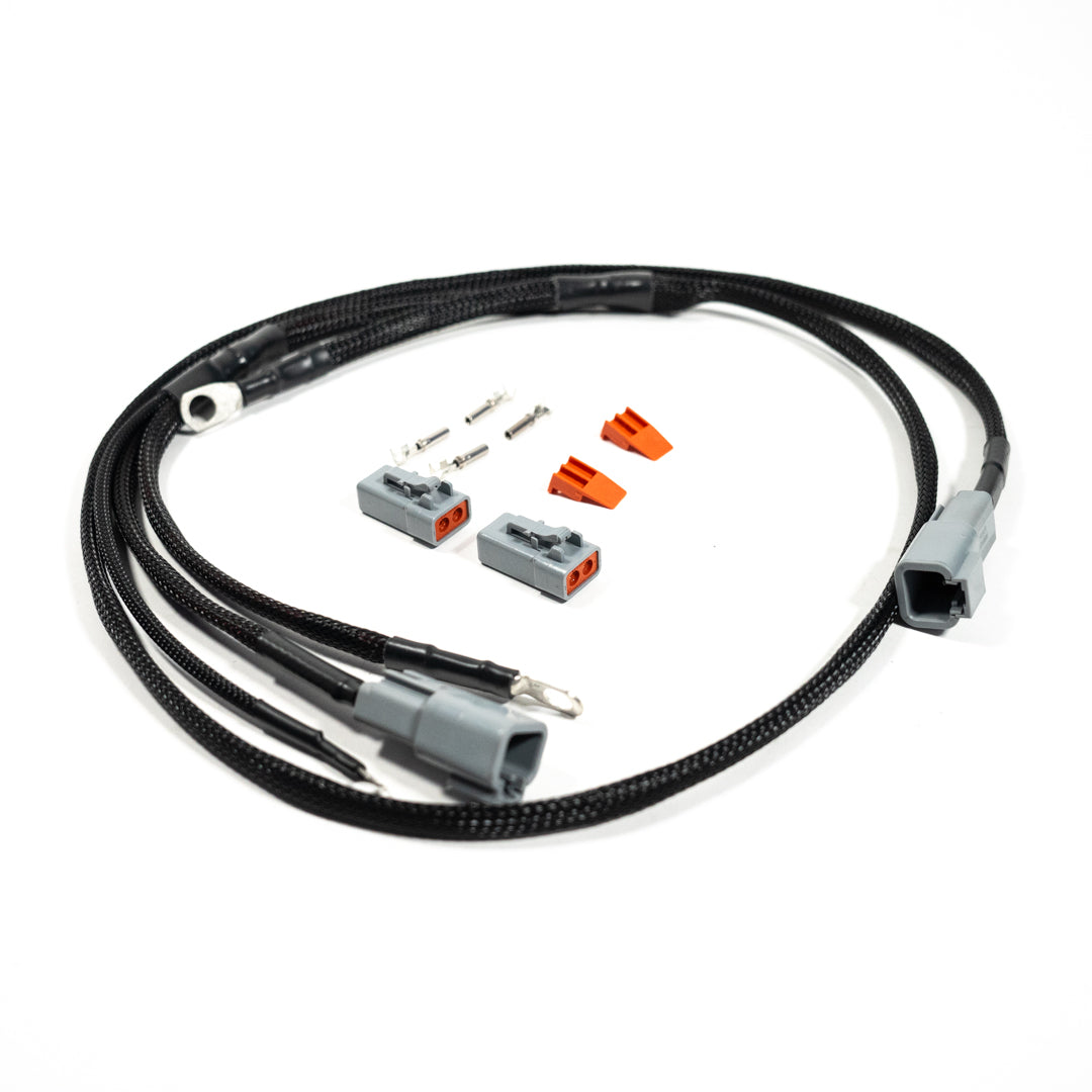 SDHQ Built Dual Viair Compressor Wiring Harness Display of included parts 