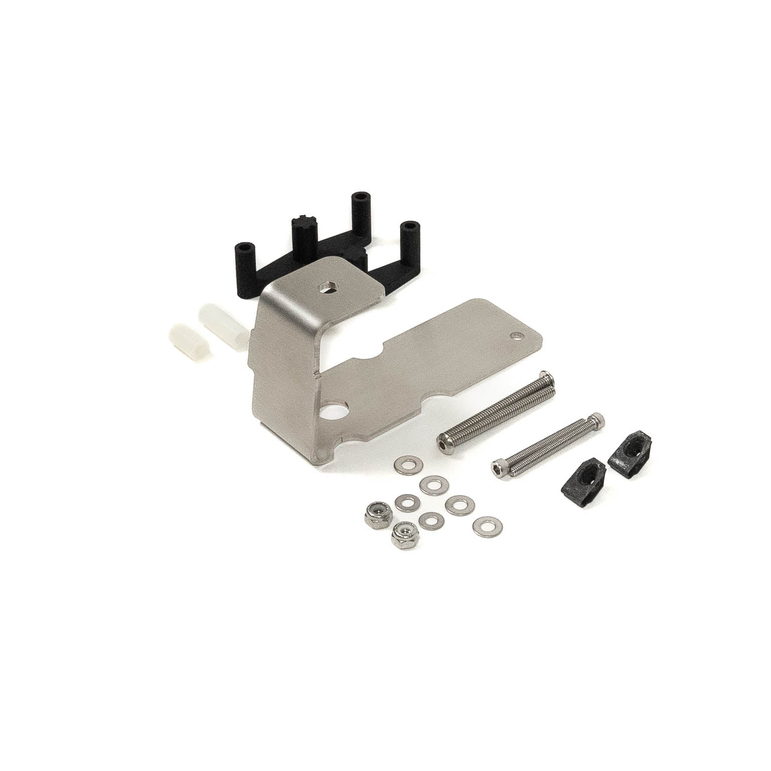 SDHQ Built '21-24 F150 & Raptor Grill Shutter Delete Kit display of included parts and hardware 