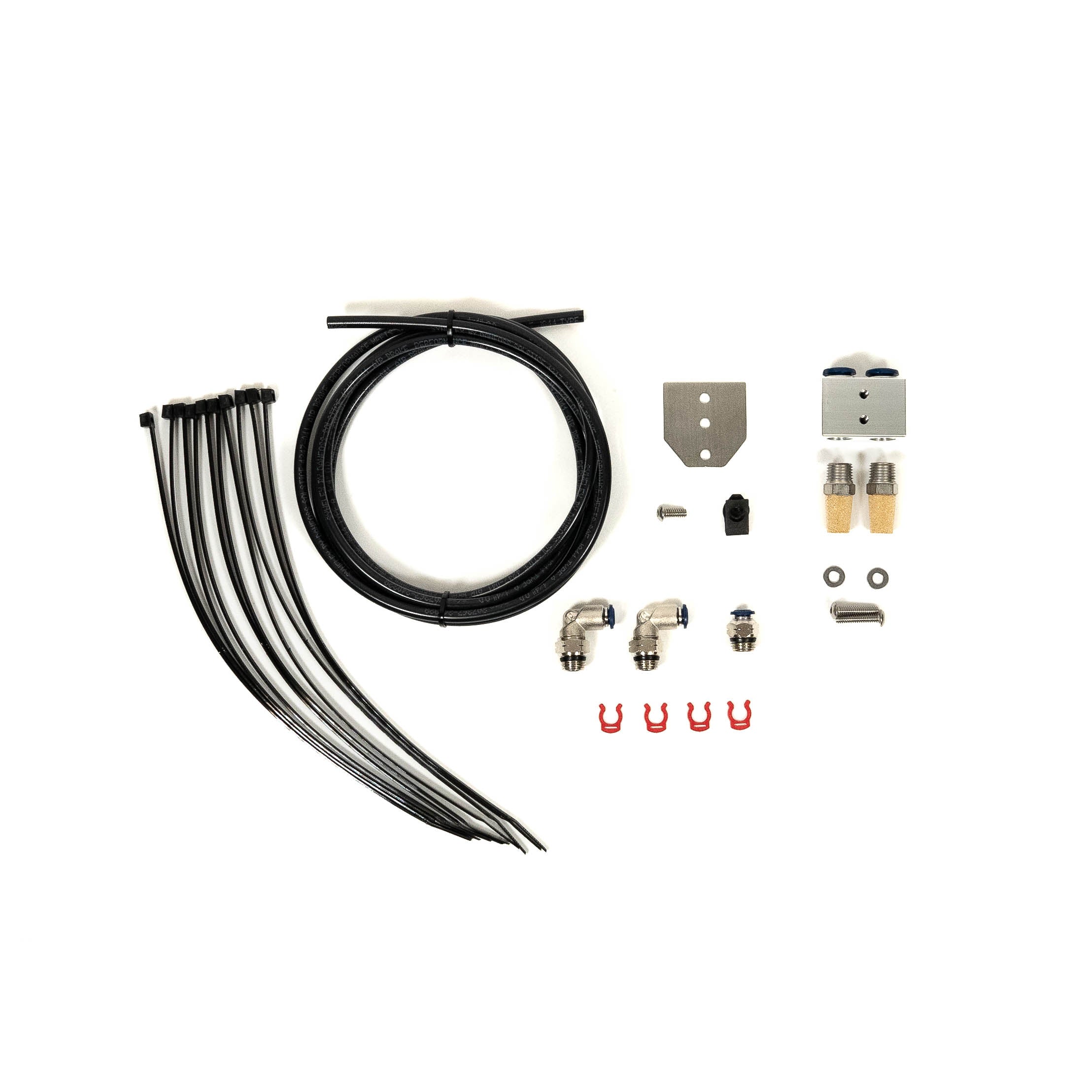SDHQ Built '24 Ranger & Ranger Raptor ARB Filter Relocation Kit Display of included parts 