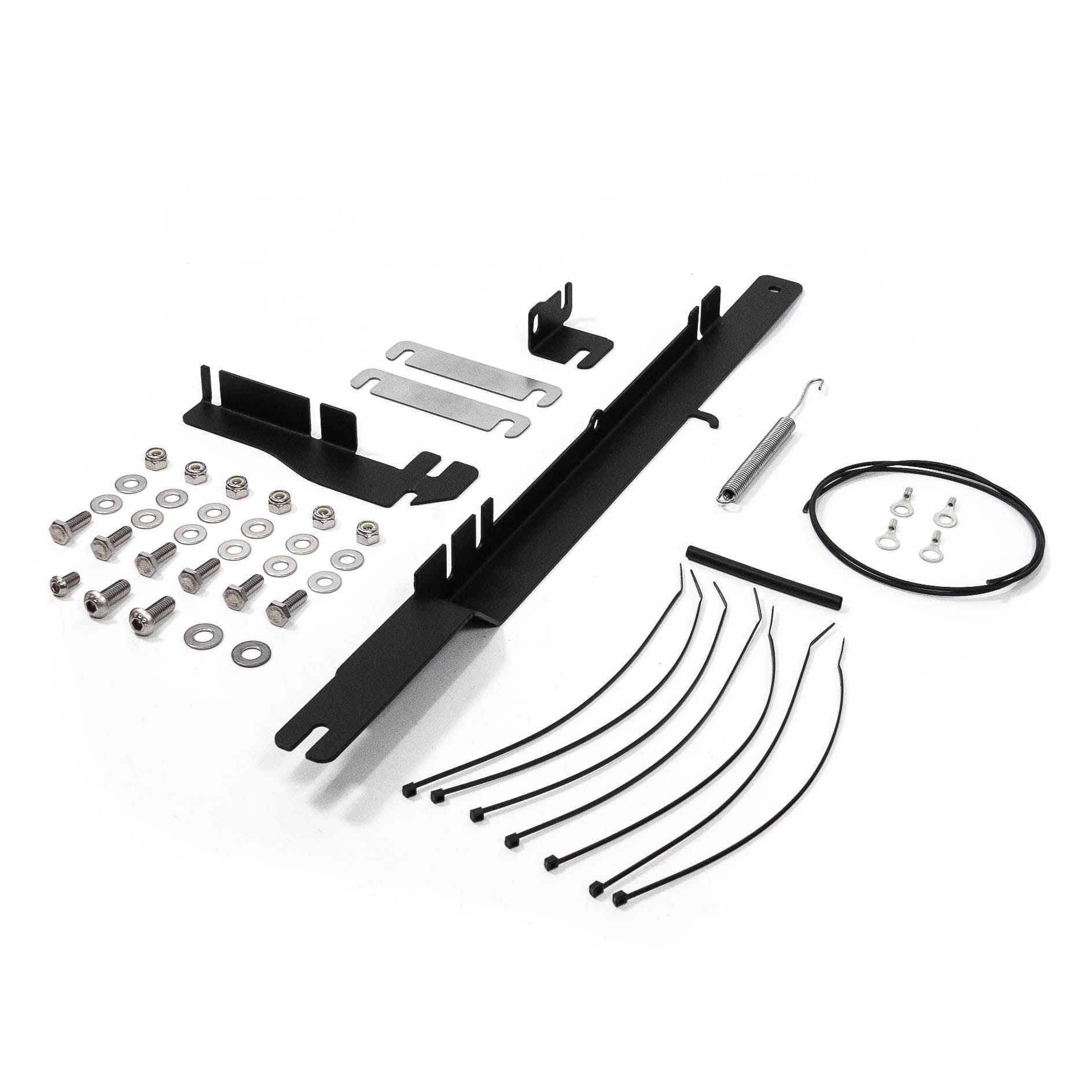 '14-21 Toyota Tundra SDHQ Built Behind the Grille Light Bar Center Support Mount Angled Display of Included Parts 