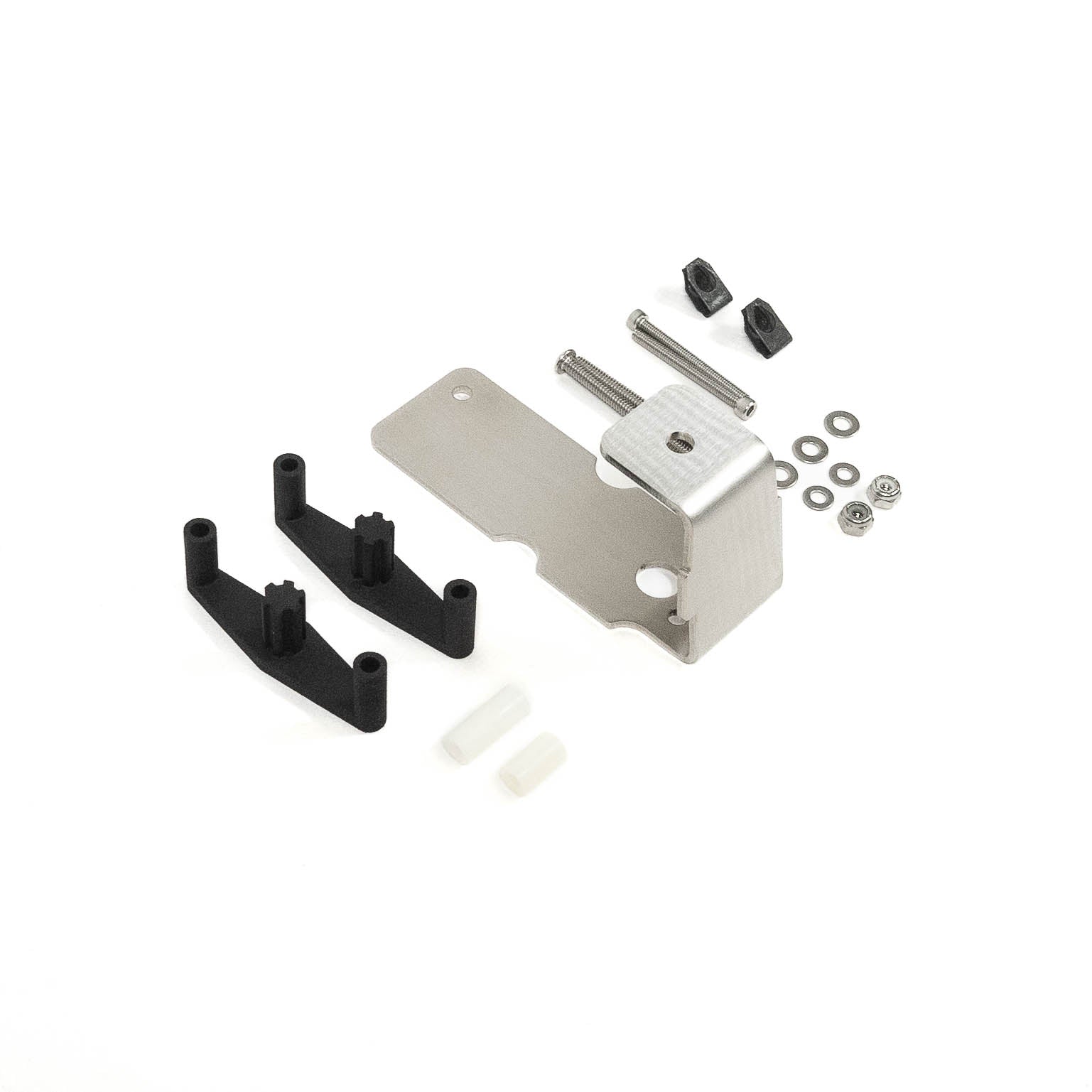 SDHQ Built '21-24 F150 & Raptor Grill Shutter Delete Kit display of included parts and hardware 