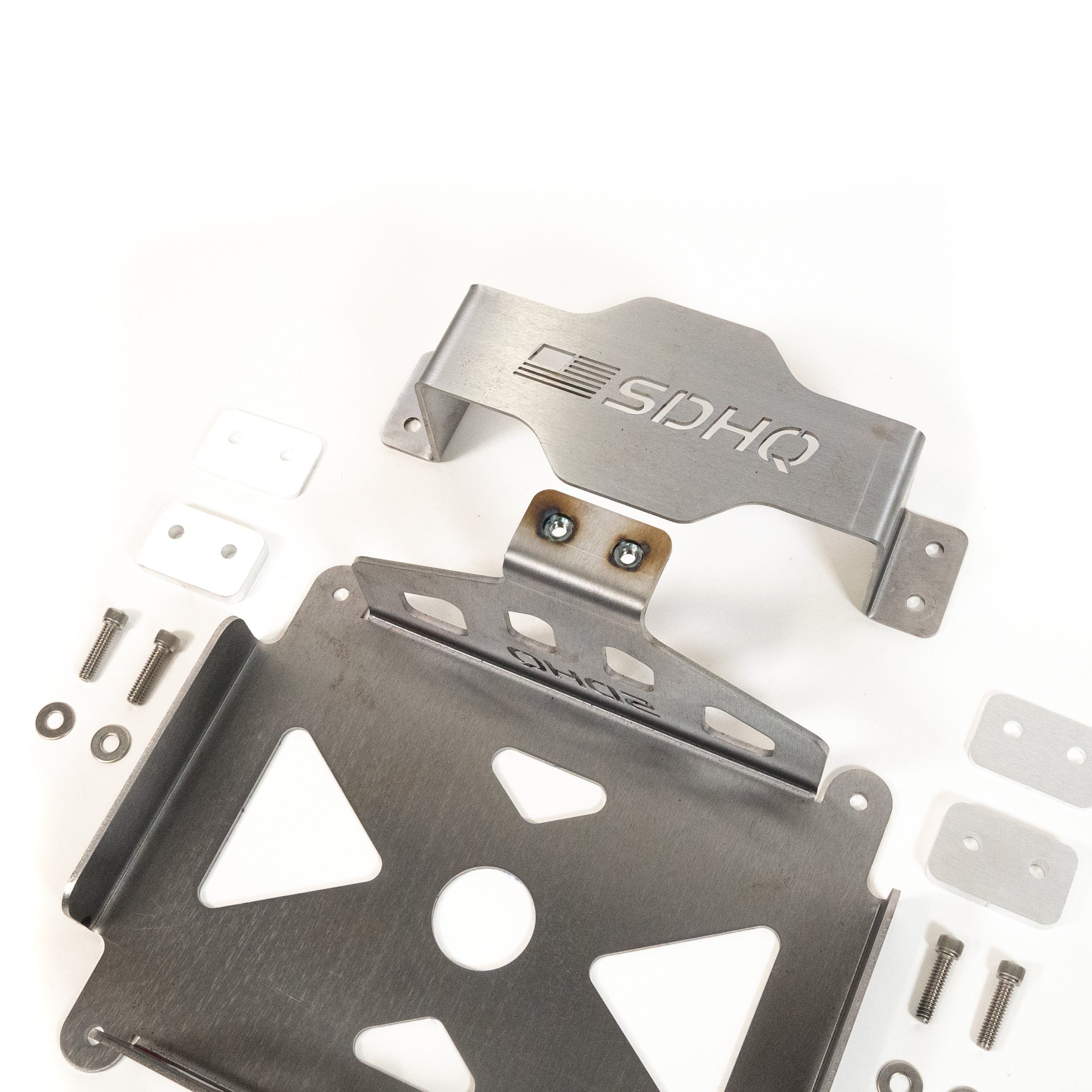 SDHQ Built Universal Group 34 Battery Box Close-up Display of included parts and hardware
