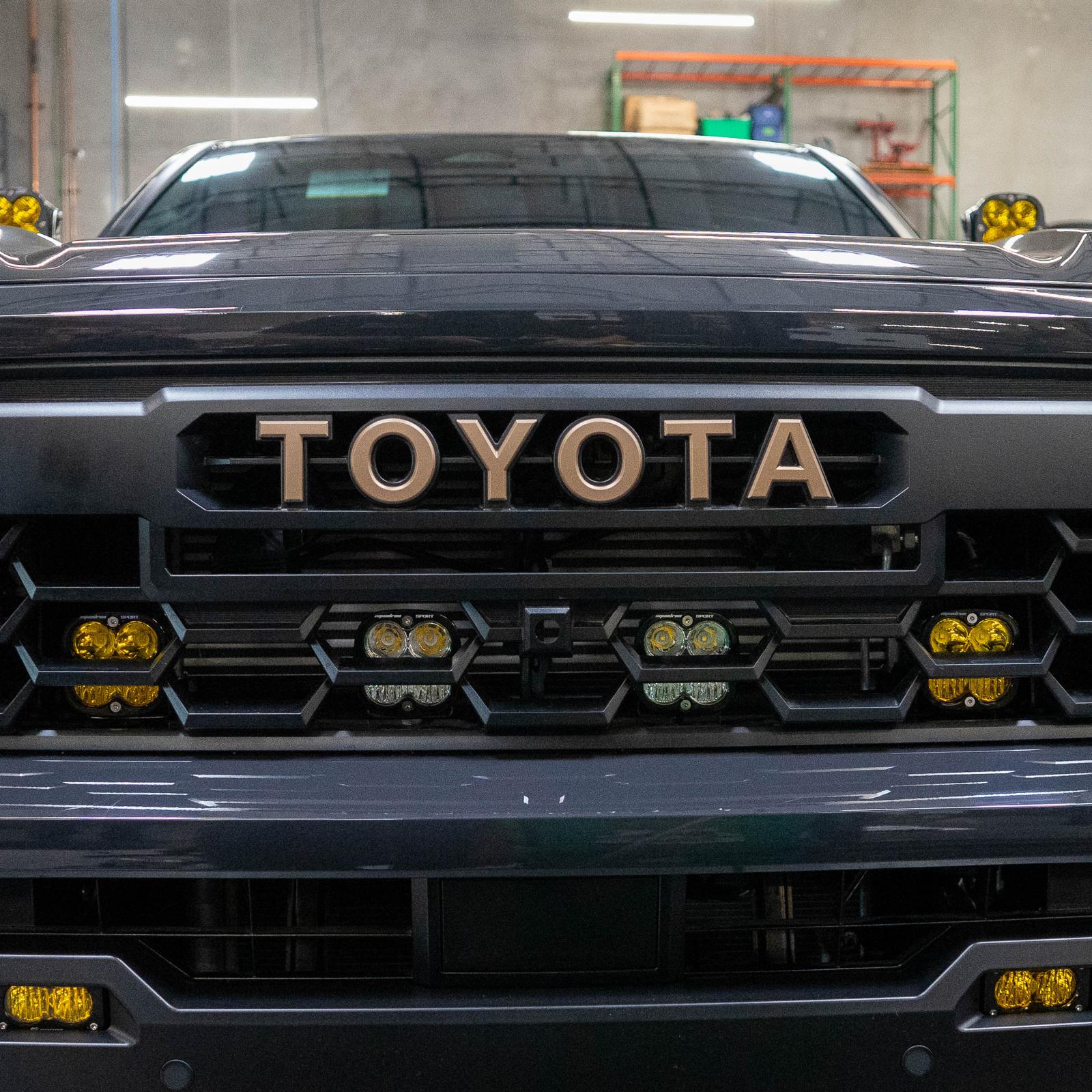 SDHQ Built '24-25 Tacoma Behind The Grille Pod Light Mounting Kit display installed