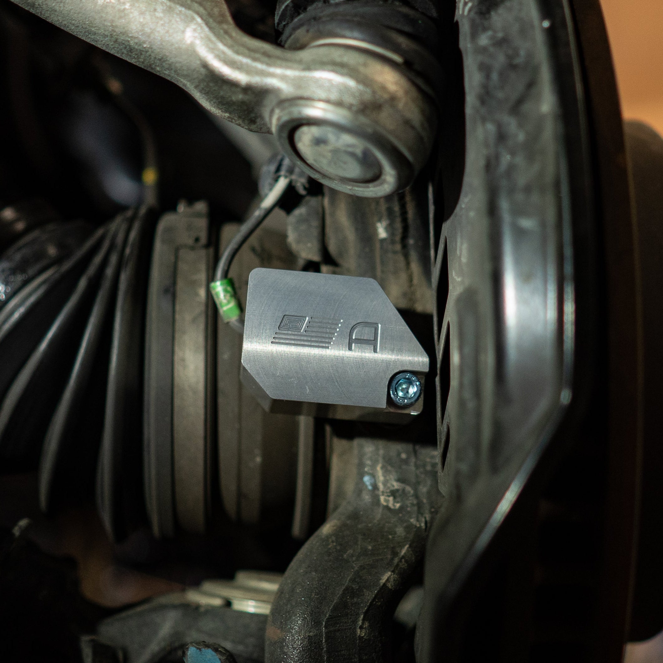 SDHQ Built Billet ABS Guards Close-up Display on vehicle installed 