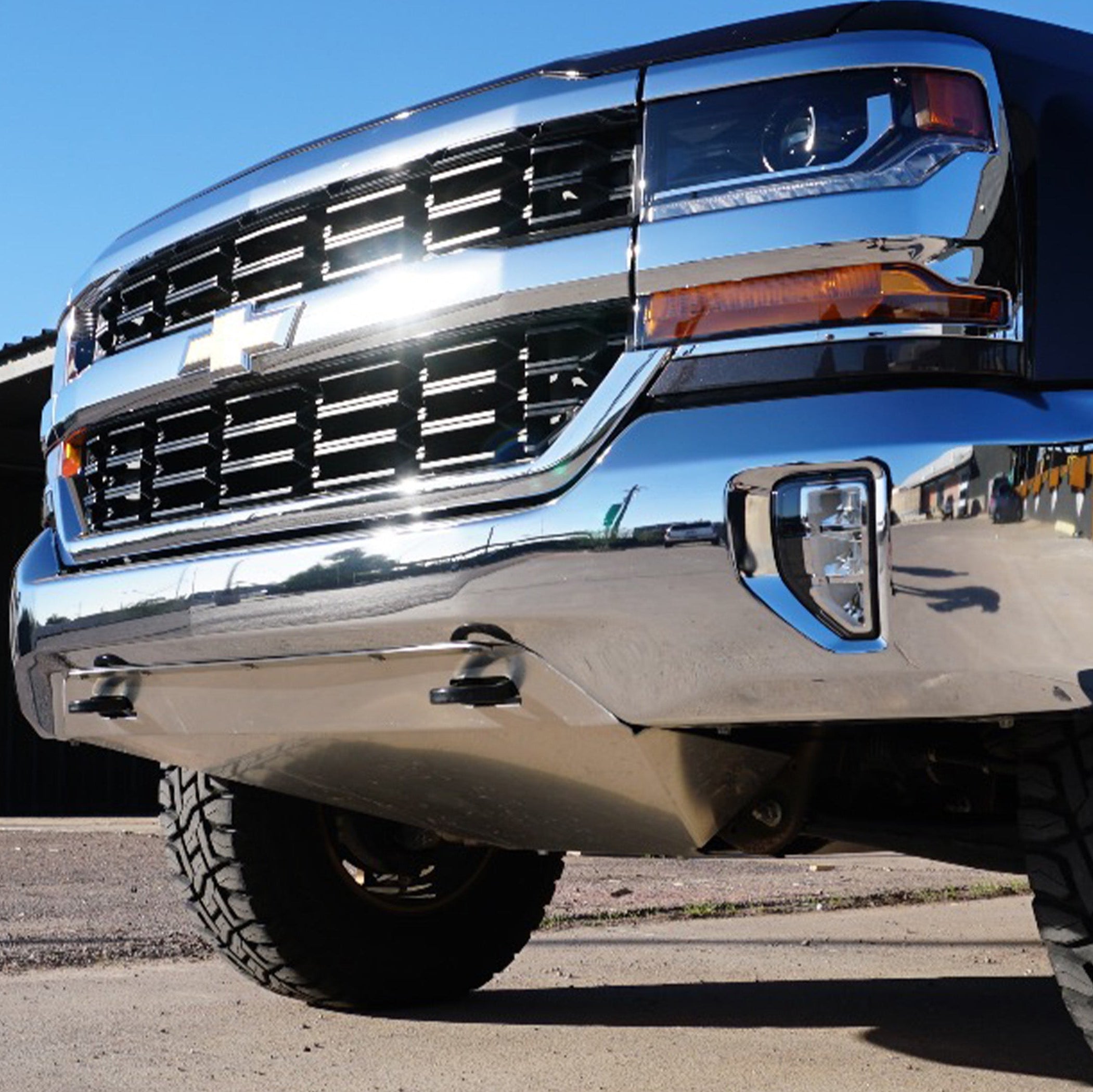'16-18 Chevy 1500 SDHQ Built Skid Plate System Installed on Vehicle