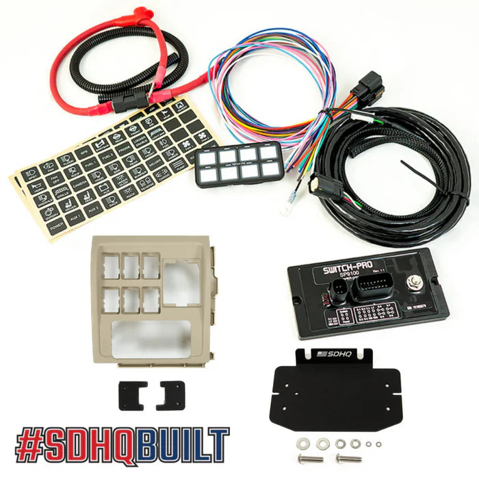 '08-21 200 Series Toyota Land Cruiser SDHQ Built Complete Switch Pros Mounting System Display of Included Components - 15-21 Keypad Mount - Beige 