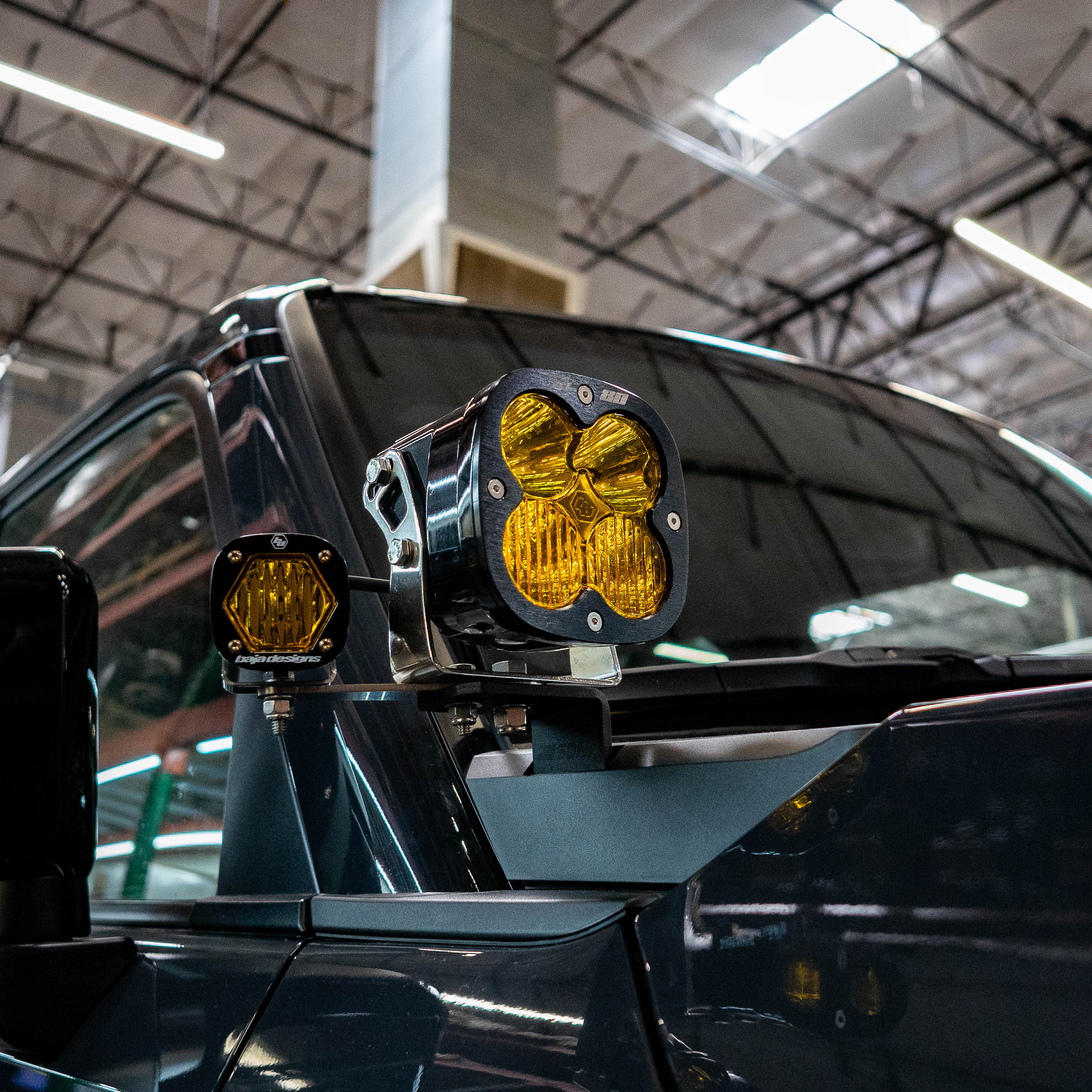 SDHQ Built '24 LC250 A-Pillar Light Mounts installed