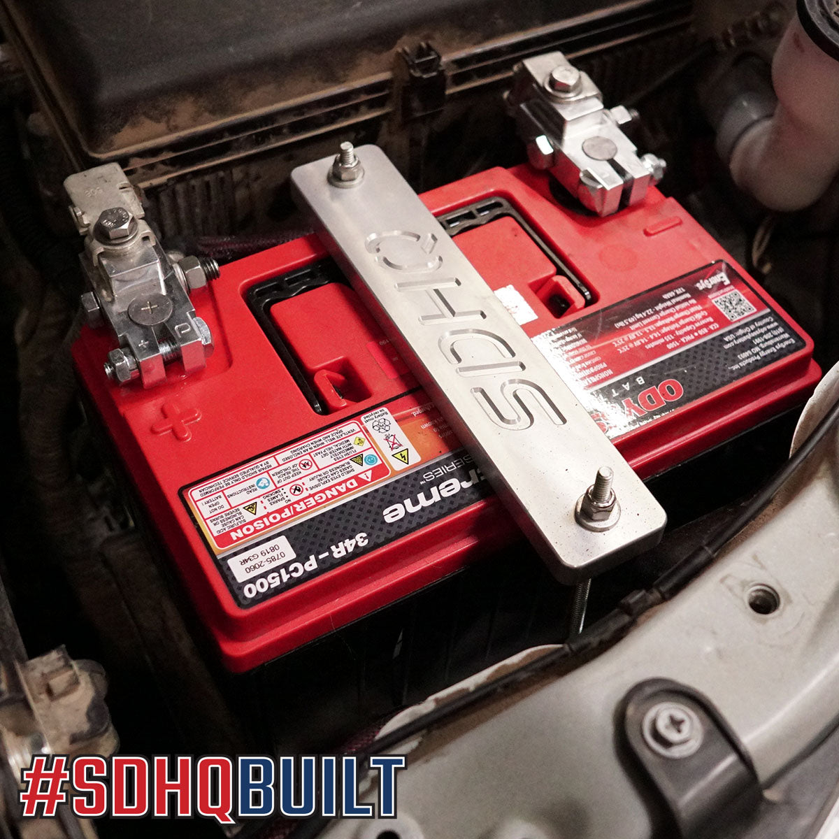 '08-21 200 Series Toyota Land Cruiser SDHQ Built Billet Battery Hold Down Kit Display installed