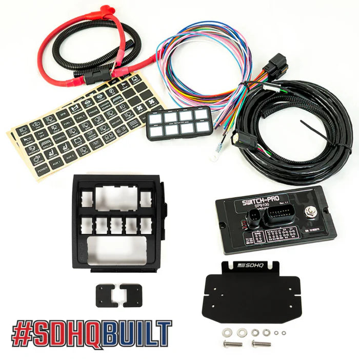 '08-21 200 Series Toyota Land Cruiser SDHQ Built Complete Switch Pros Mounting System Display of Included components - 08-15 Keypad Mount 