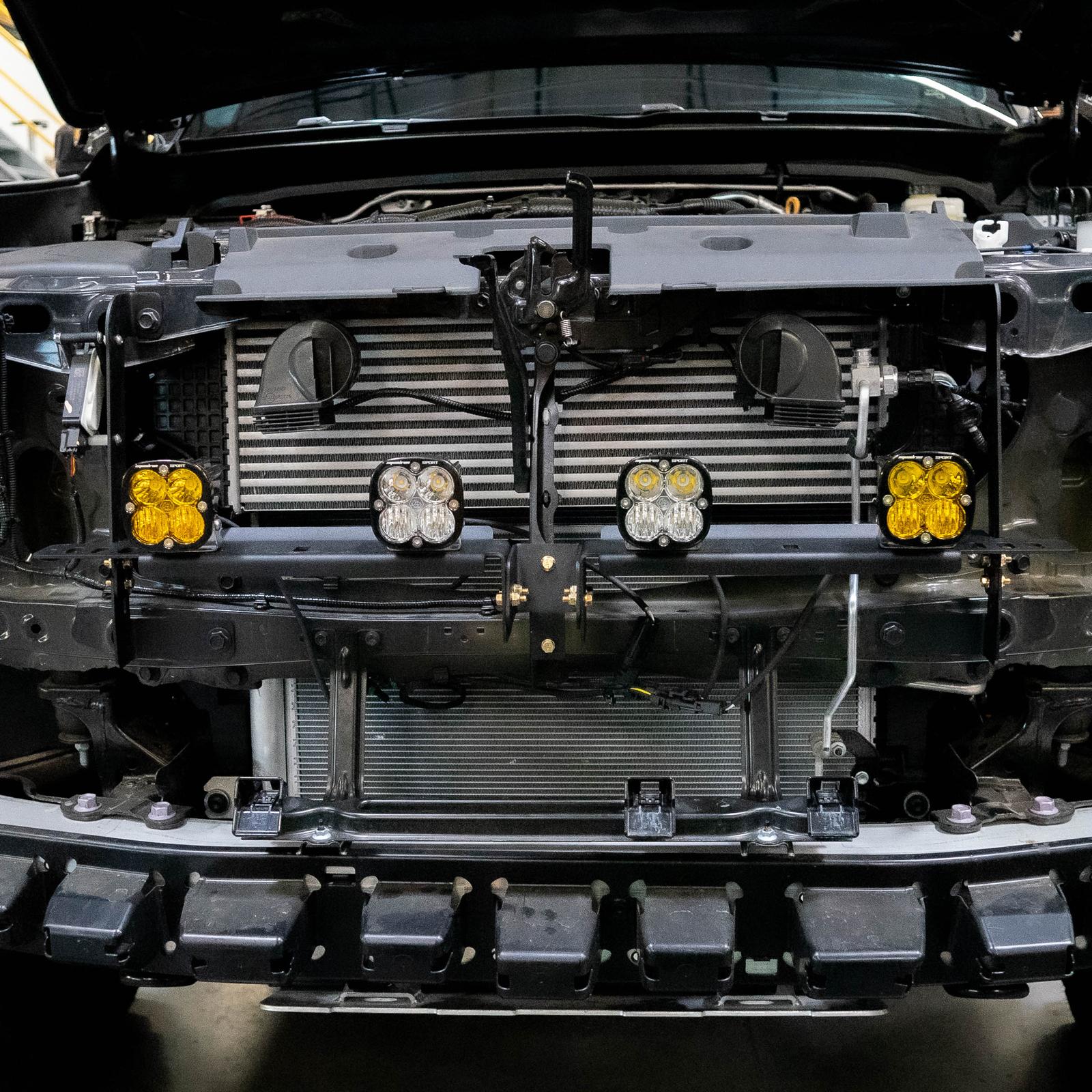 SDHQ Built '24-25 Tacoma Behind The Grille Pod Light Mounting Kit display installed