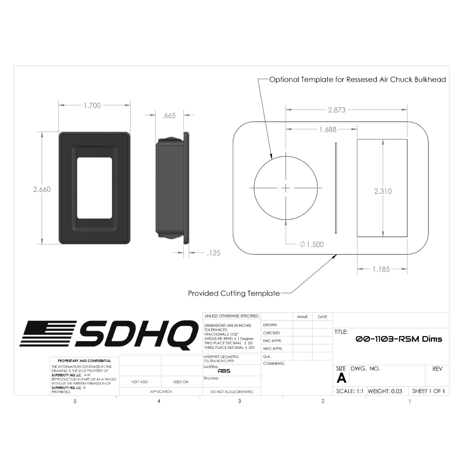 SDHQ Built Injection Molded Recessed ARB Switch Mount sizing 
