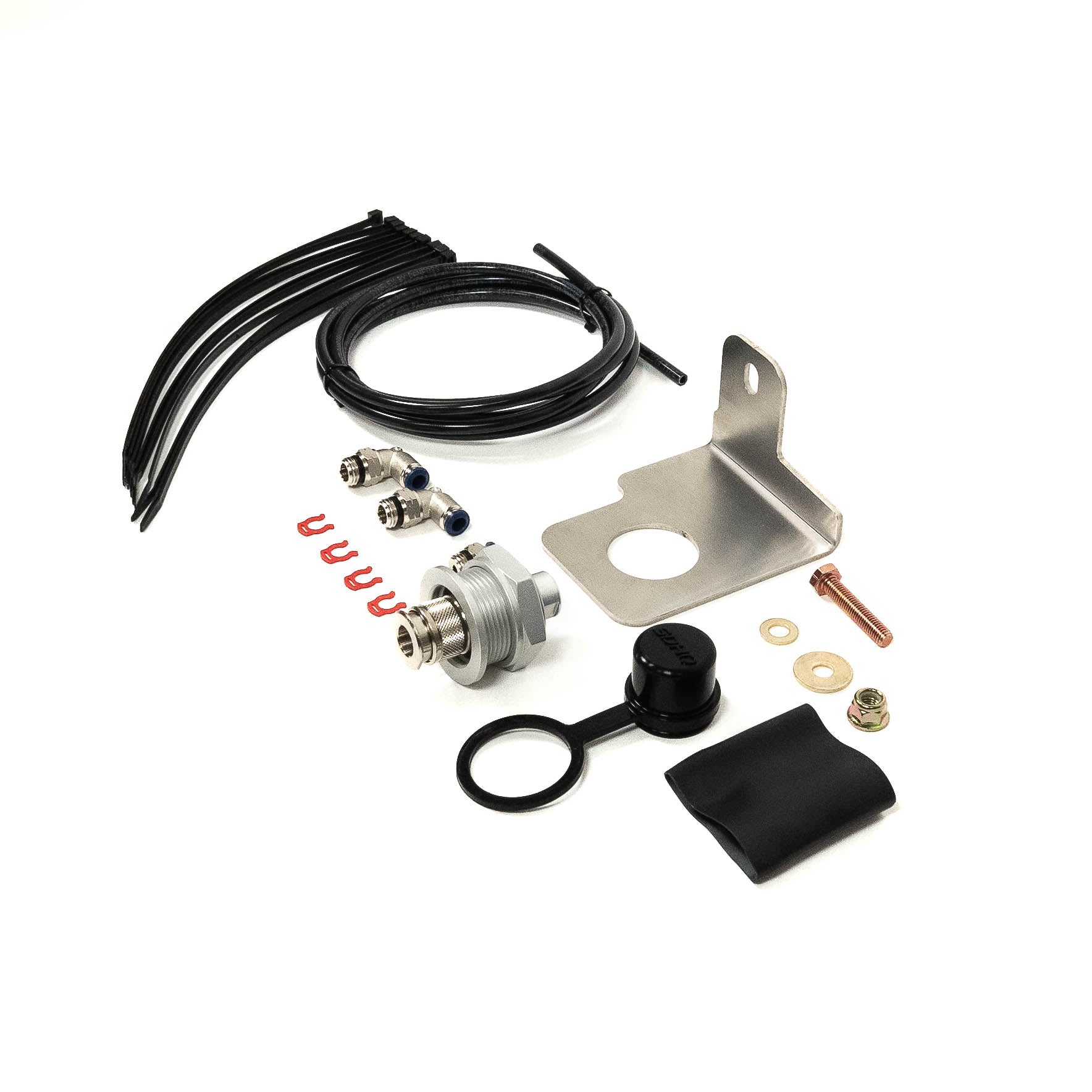 SDHQ Built '24+ Ranger Raptor Air Chuck and Switch Mount Kit Display of included parts 
