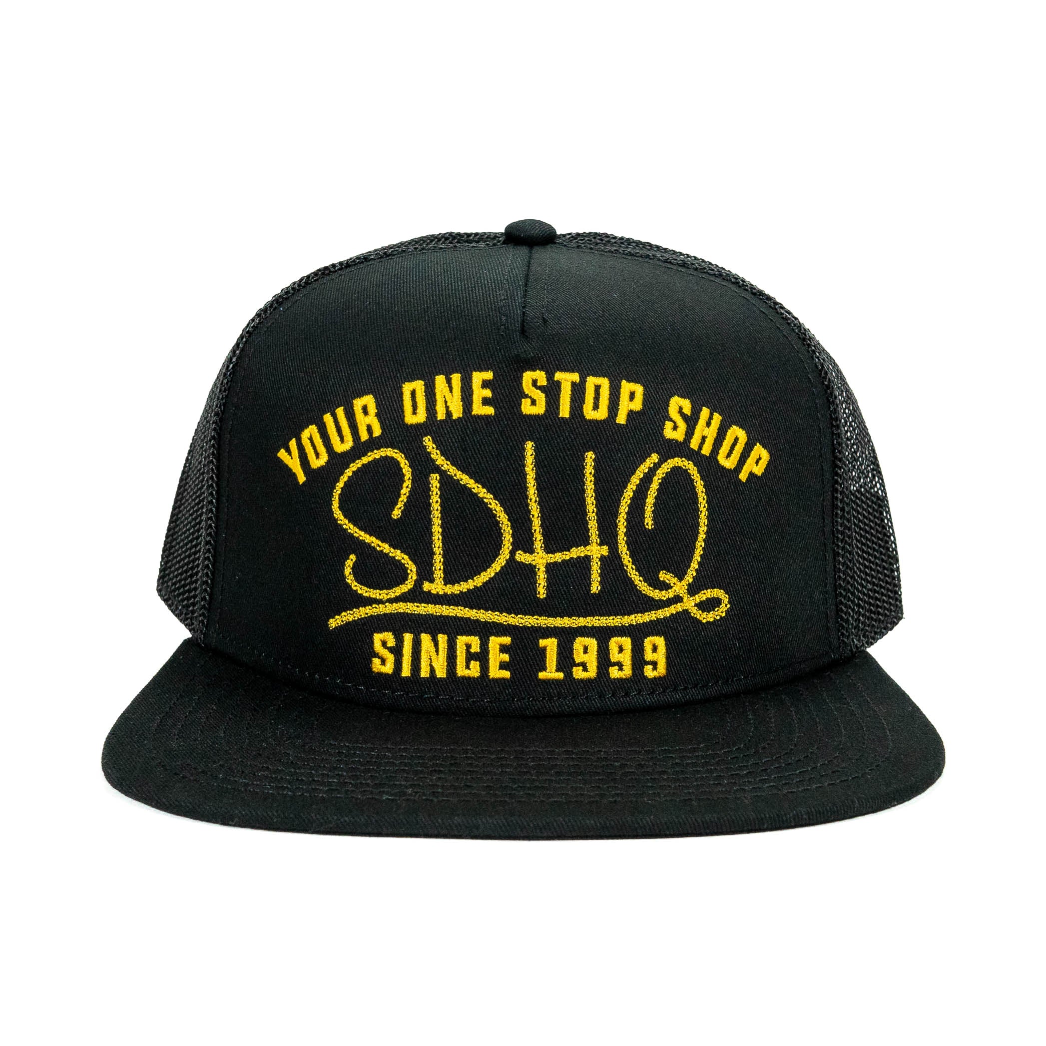 SDHQ One Stop Shop Trucker Hat | Yellow Embroidery