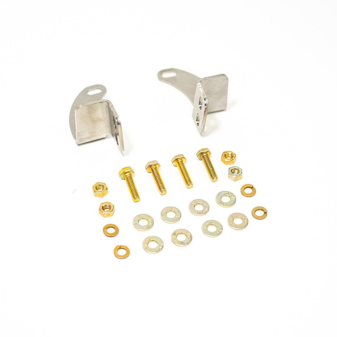 SDHQ Built '22-24 Tundra Hidden Winch Mount 20" Light Bar Mounting Bracket Kit Display of Included Parts and Hardware 