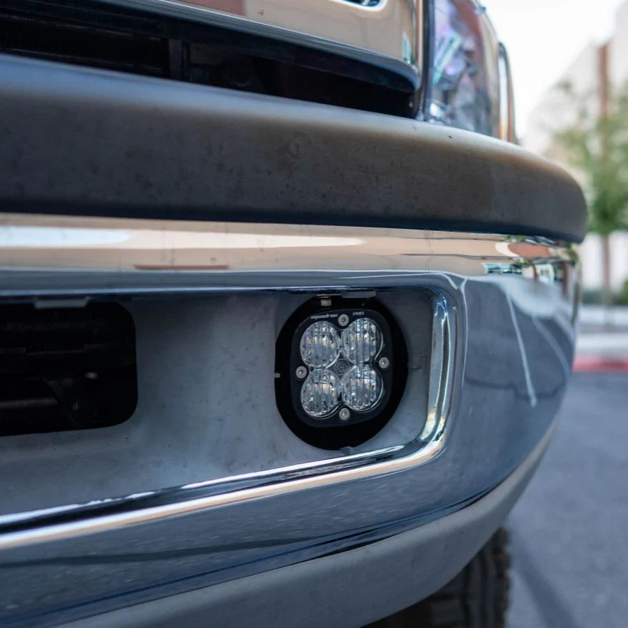 SDHQ Built '94-02 Ram 1500/2500/3500 Fog Light Mounting Kit DISPLAY OF DRIVER SIDE FOG LIGHT MOUNT INSTALLED