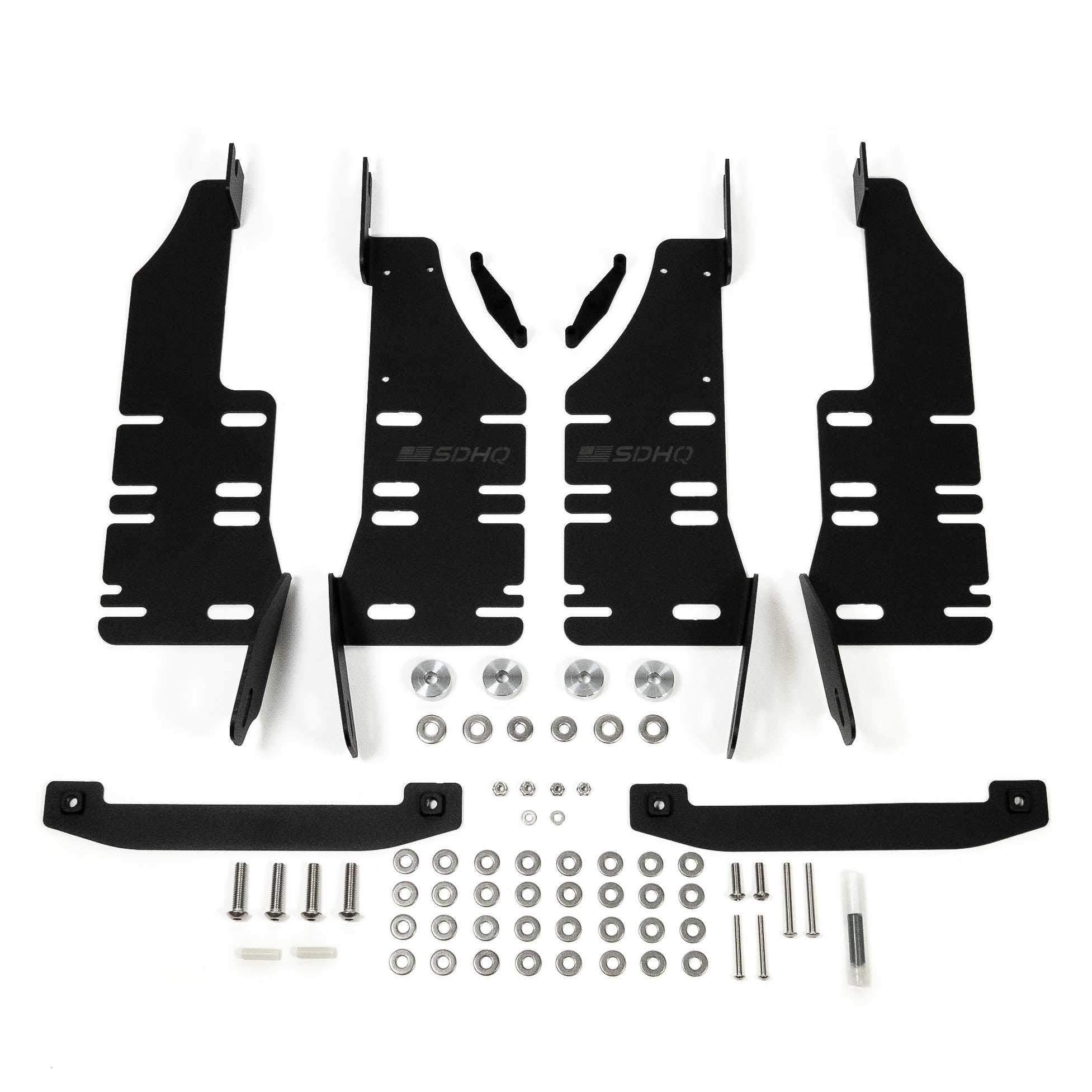 '19-23 Ram 1500 SDHQ Built "Build your Own" Behind the Grille LED Light Bar Mount Display of Included parts and hardware 