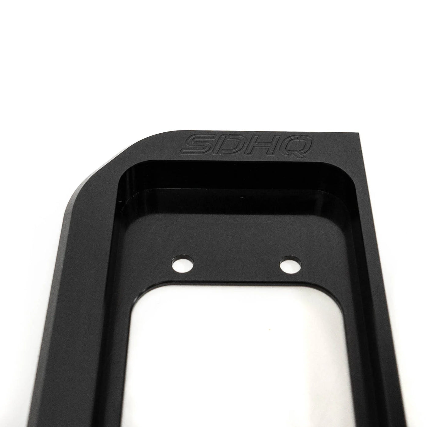 2025 Ram 1500 RHO SDHQ Built Billet Switch-Pros SP-9100 Keypad Mount display up close from semi side view to show overall shape and machined surface