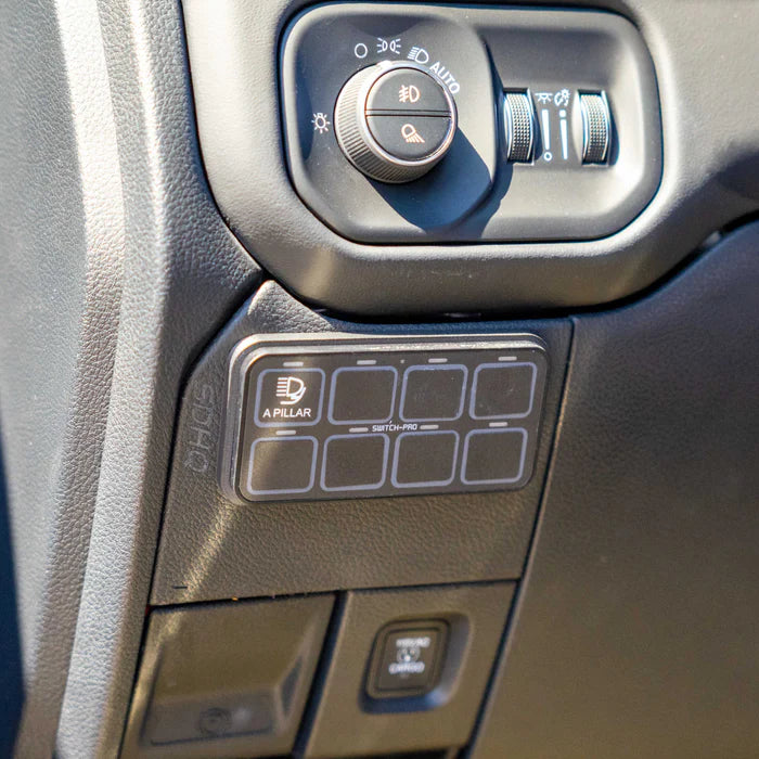 '19-25 Ram 2500/3500 SDHQ Built Complete Switch-Pros SP-9100 Kit Installed display of keypad mount  