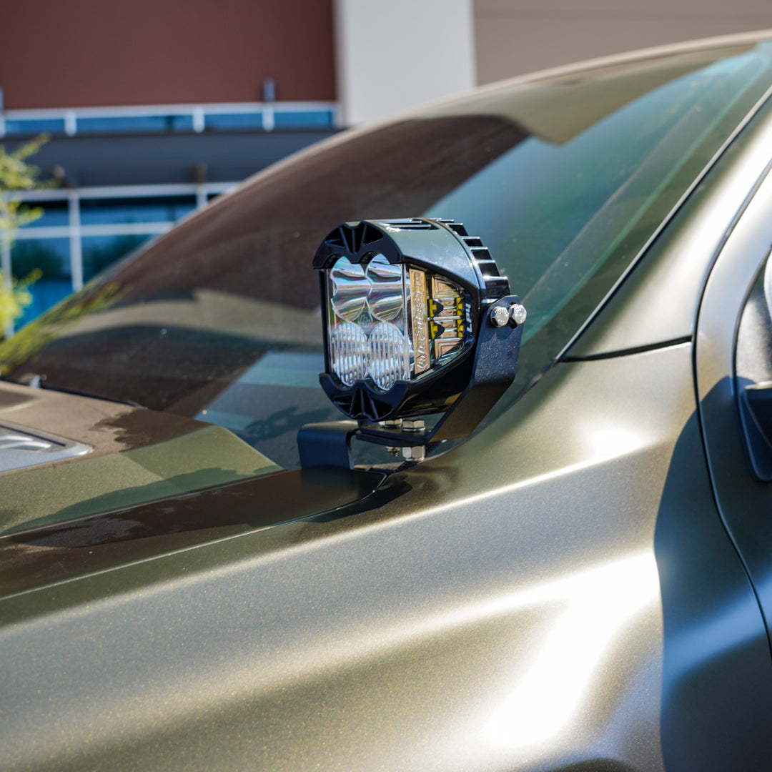 '24+ Ford Ranger/Ranger Raptor A-Pillar Light Mounts close-up display installed 