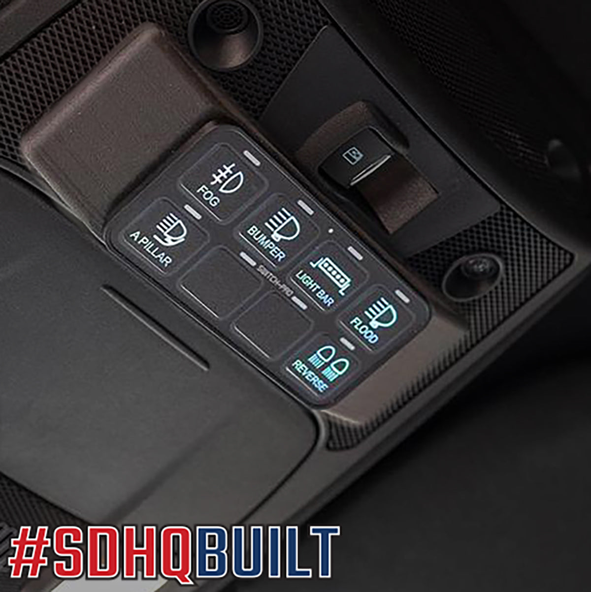 '17-20 Ford Raptor SDHQ Built Switch-Pros SP-9100 Keypad Mount installed in vehicle 