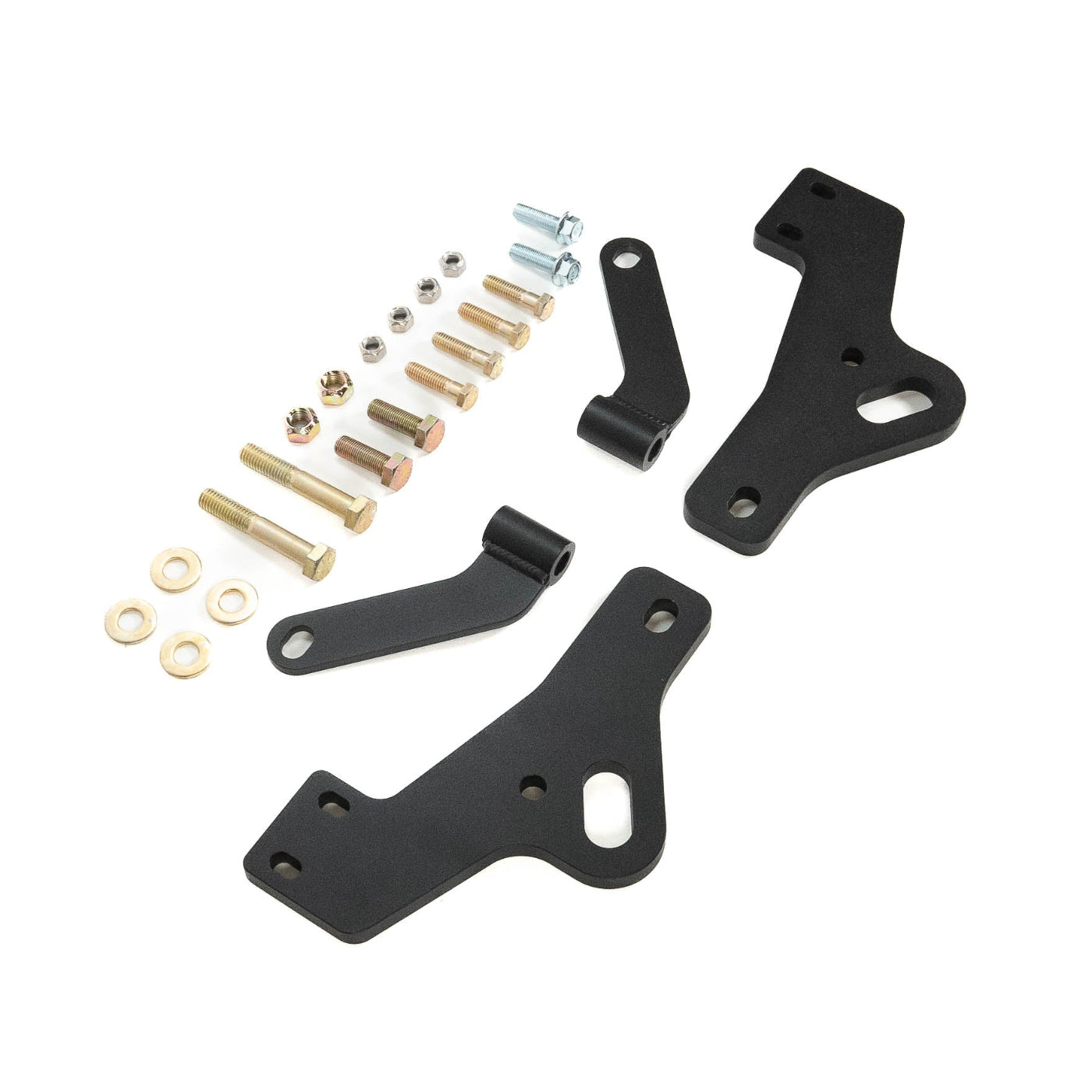 10-23 Toyota 4Runner SDHQ Built Winch Mount Support Bracket Upgrade Kit SIDE VIEW OF ALL INCLUDED PARTS DISPLAY