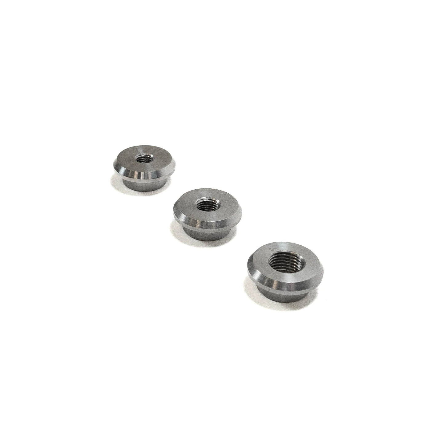 SDHQ Built Machined Stepped & Threaded Weld Washers DISPLAY FROM ANGLE LARGEST TO SMALLEST