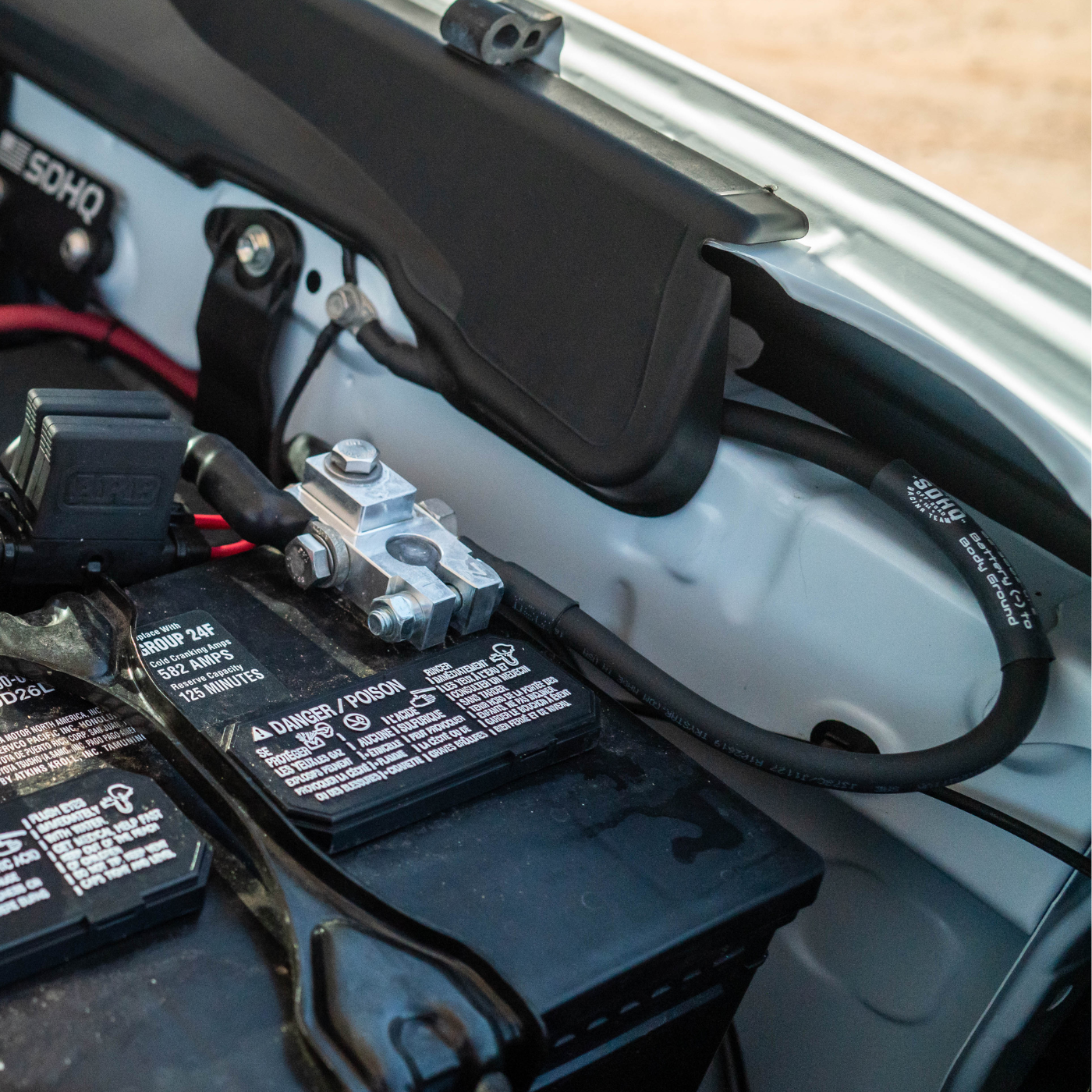 SDHQ BUILT GROUND CABLE INSTALLED ON TACOMA DISPLAY