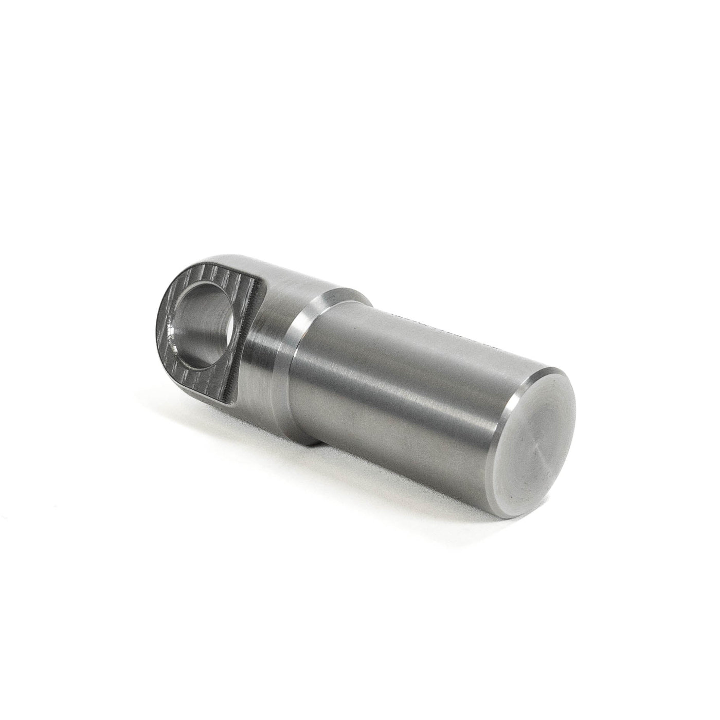 SDHQ Built Machined Clevis End laying down to show additional detail and bevel edge