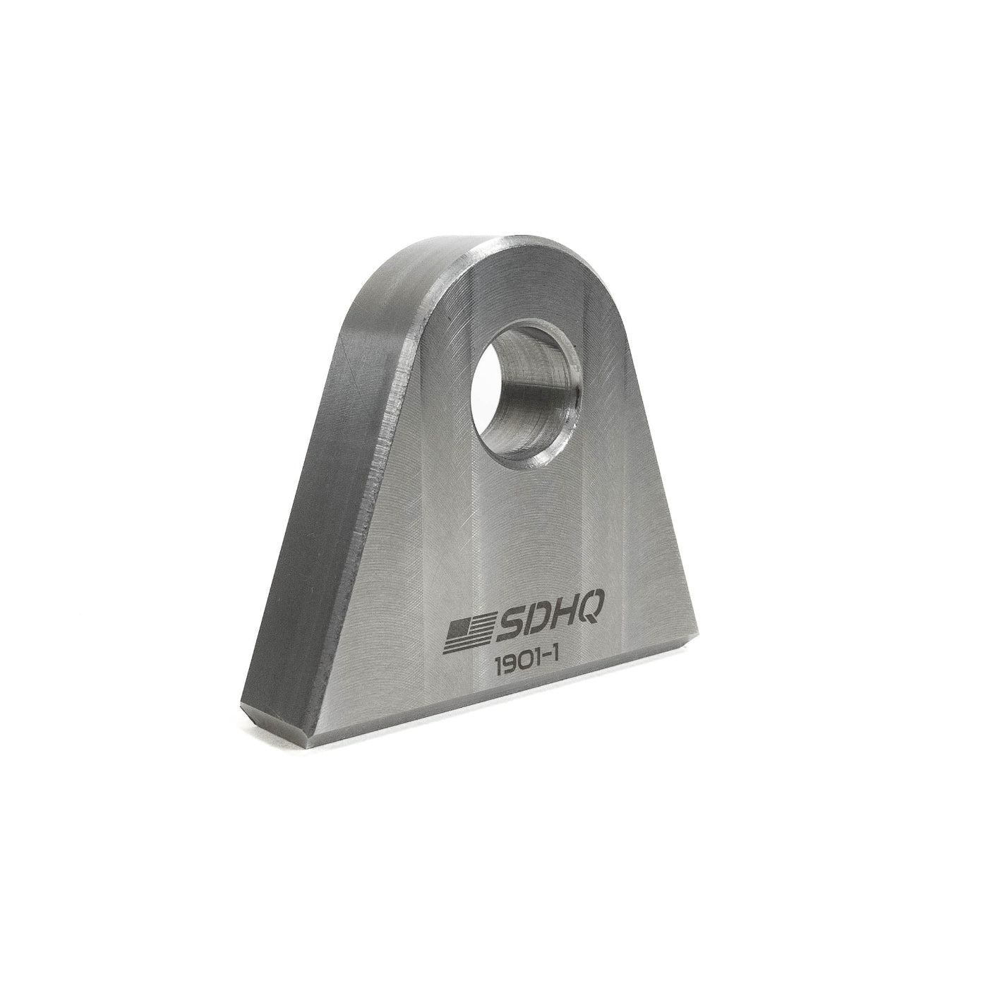 SDHQ Built Machined HD Clevis angled to show thickness and machine marks
