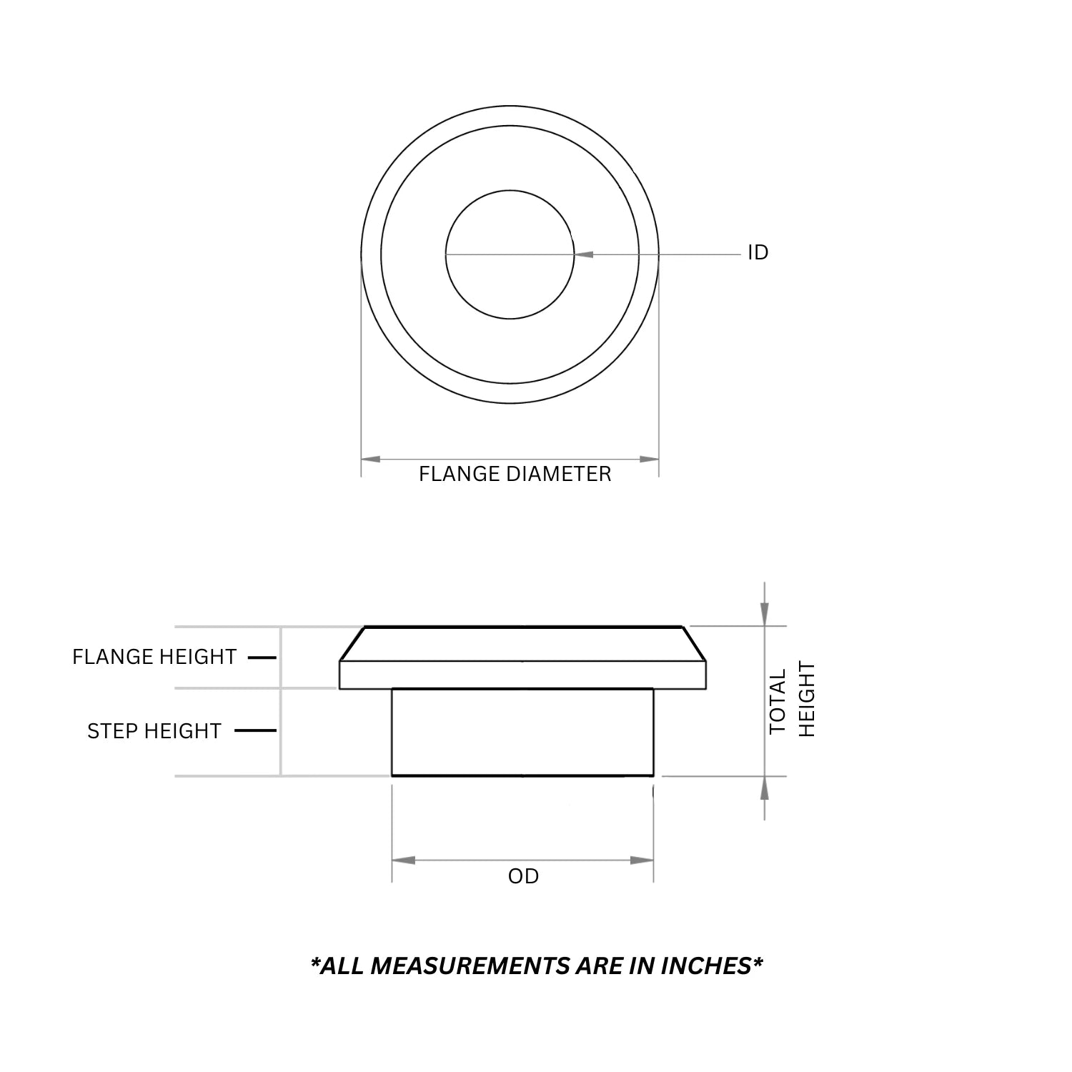 SDHQ Built Machined Stepped Weld Washers DIAGRAM TO SHOW ALL DIMENSIONS OF STEPPED WELD WASHERS