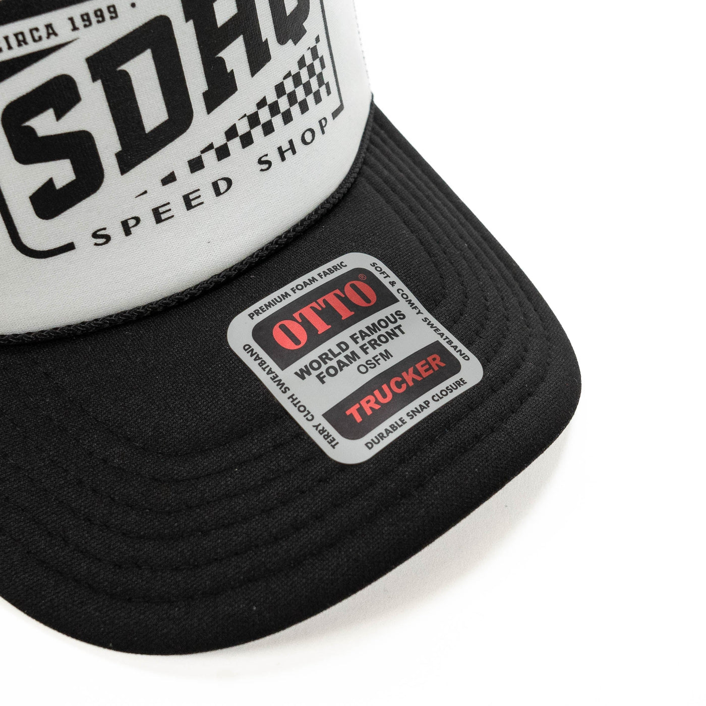SDHQ Speed Shop Trucker Hat display of hat series