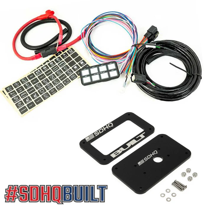 Switch Pros SP-9100 8-Switch Panel System with SDHQ Built Universal Keypad Mount Display of Included Components 