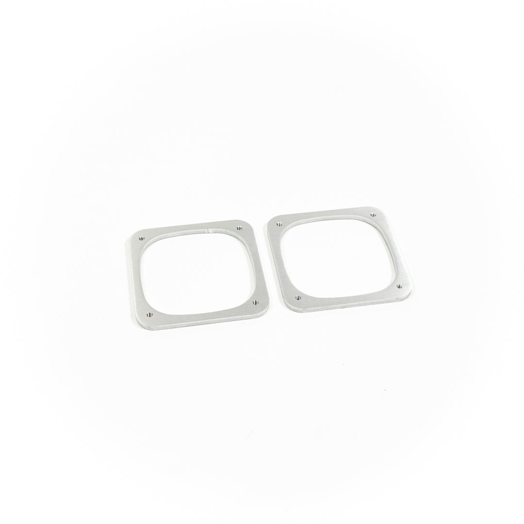 SDHQ Built Billet Aluminum Squadron Flush Mount Backing Plates Display of included parts 