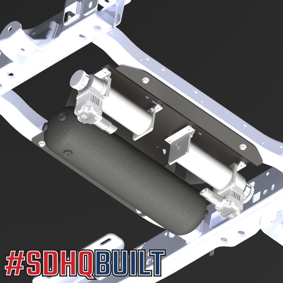 '17-Current Ford Super Duty SDHQ Built Under Bed Air Compressor Mount Install Design 
