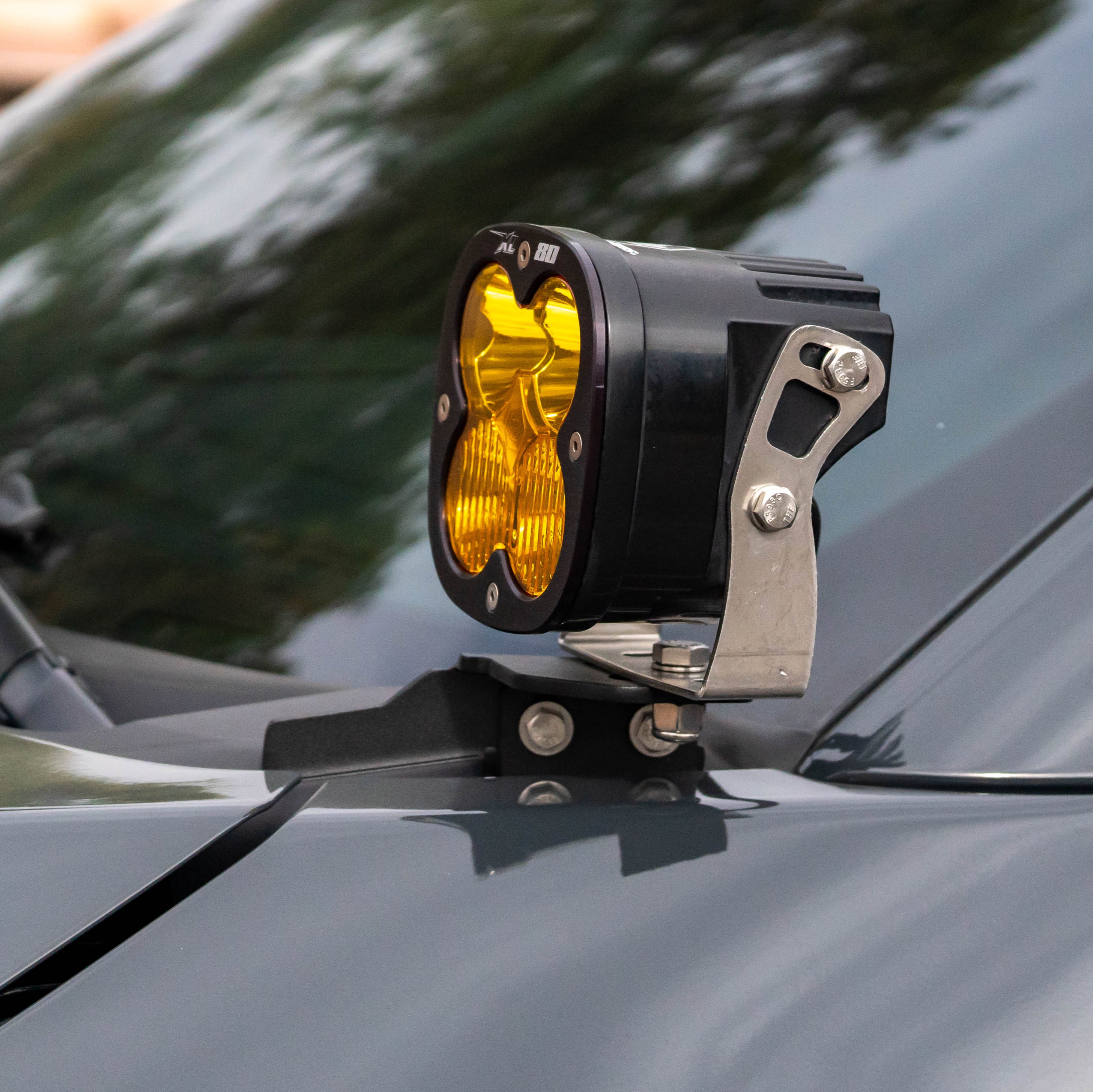 '17-Current Ford Super Duty SDHQ Built A-Pillar Light Mounts Close-up on Vehicle 