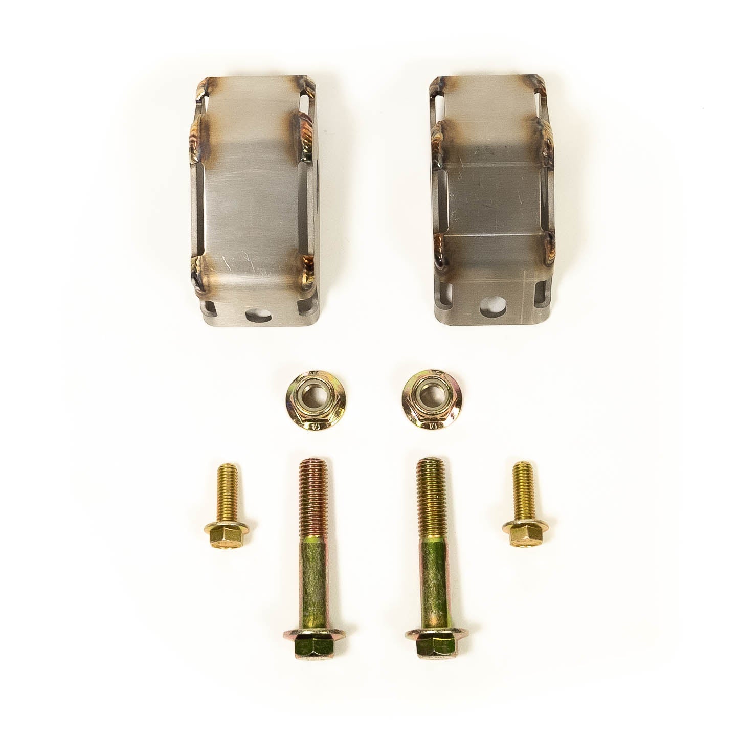 '17-24 Ford Super Duty SDHQ Built Rear Shock Guards Display of included parts and Hardware 