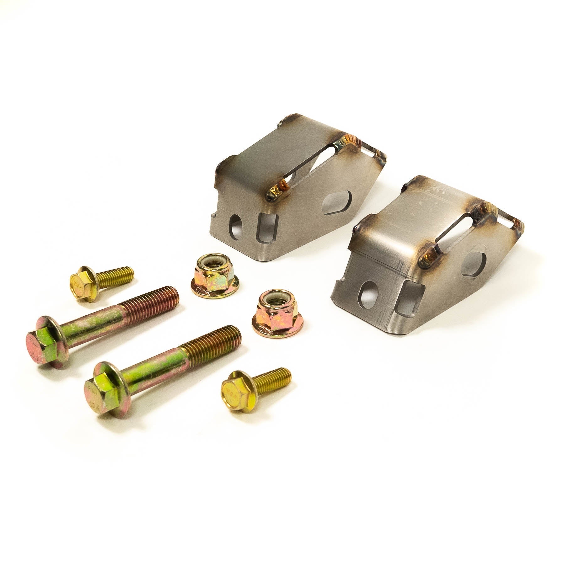 '17-23 Ford Super Duty SDHQ Built Rear Shock Guards Display of included parts and Hardware 